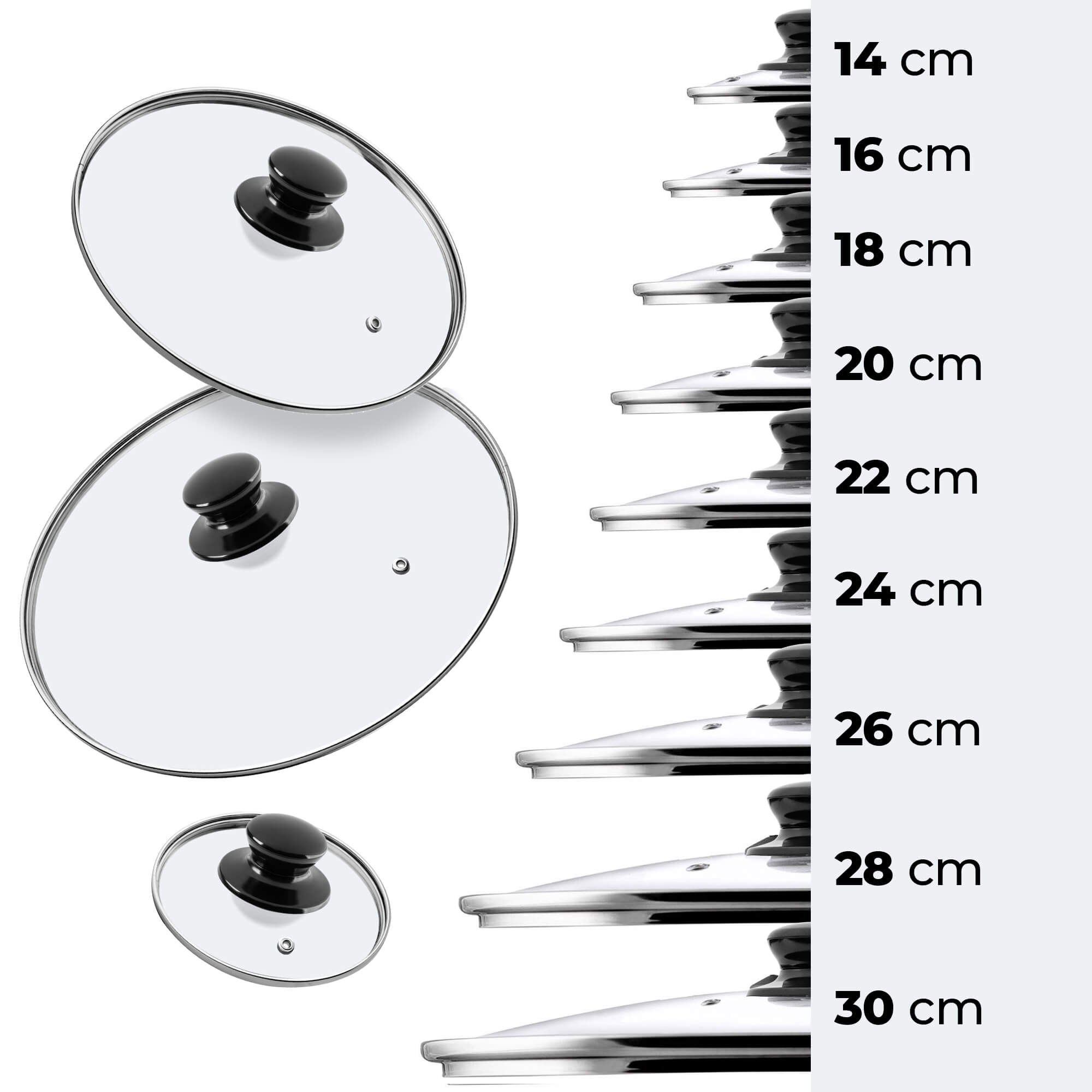 Pokrywa żaroodporna z czarnym uchwytem Caserta 22 cm