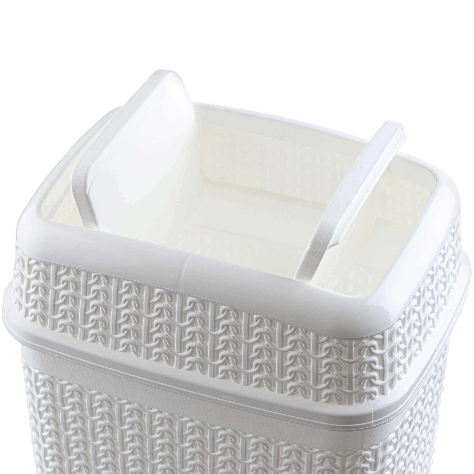 Kosz na śmieci Tonni z uchylną pokrywą 5L, biały