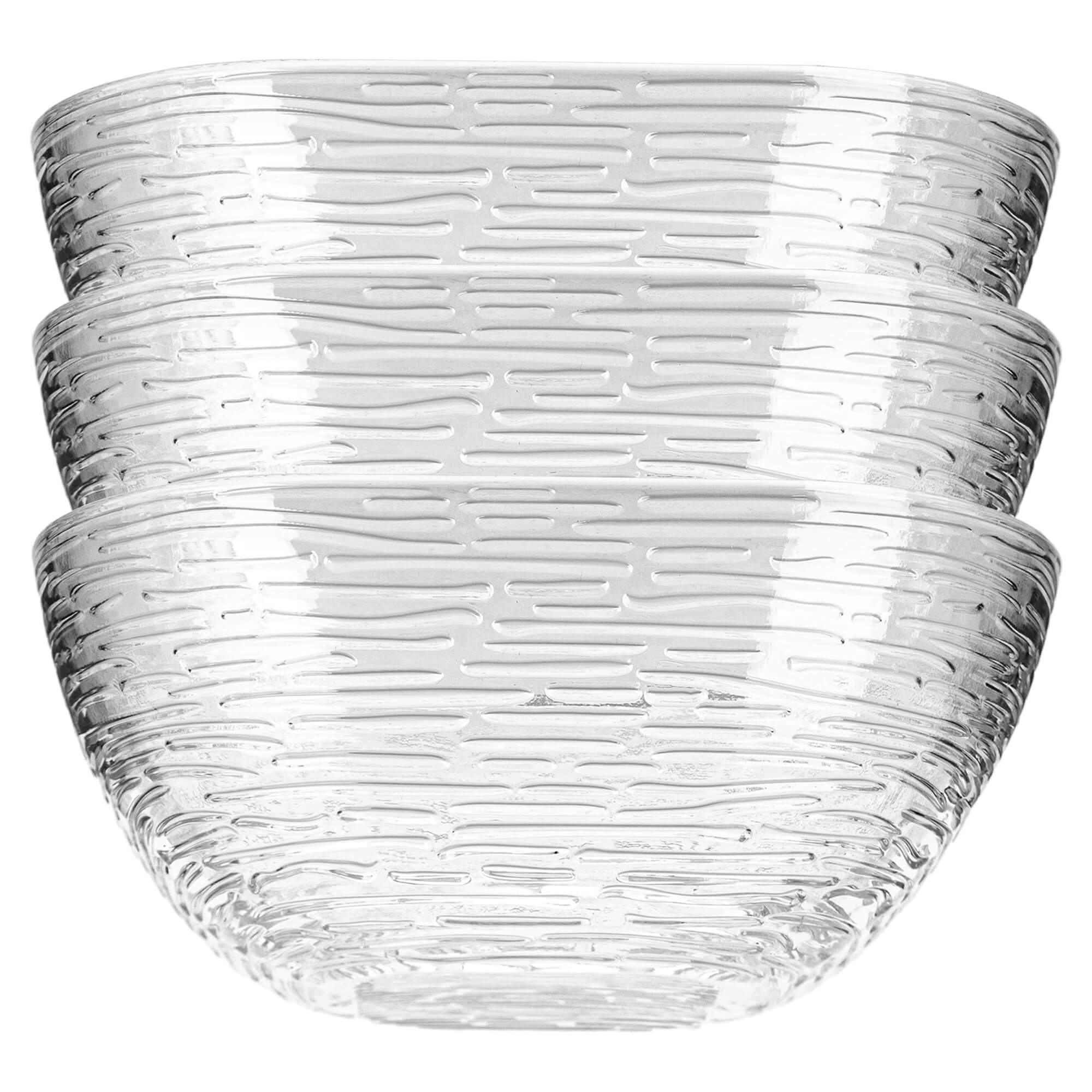 Salaterka szklana Venosa 20 cm wzór kora 3 szt.