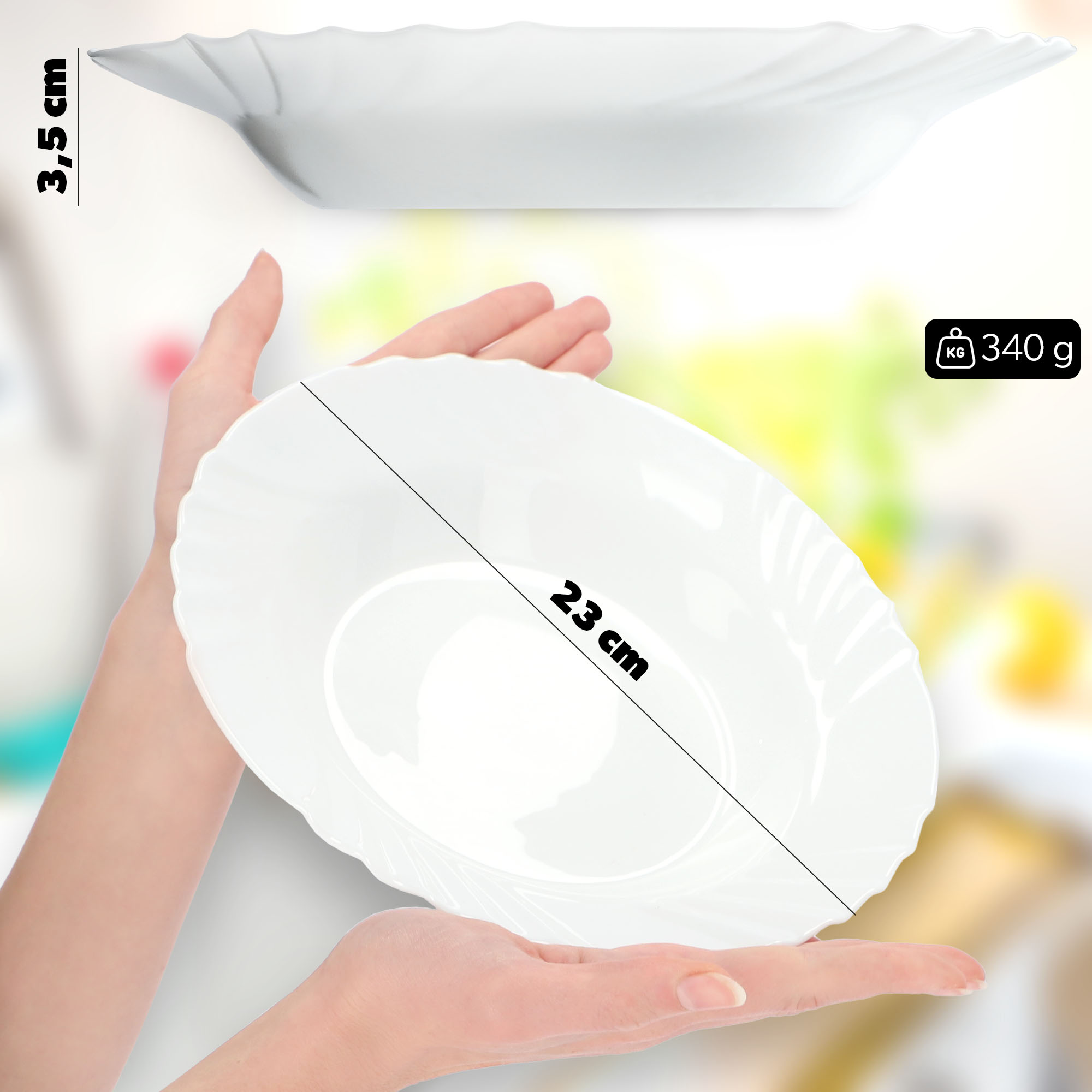 Talerz obiadowy głęboki Tolena 23 cm, 3 szt.