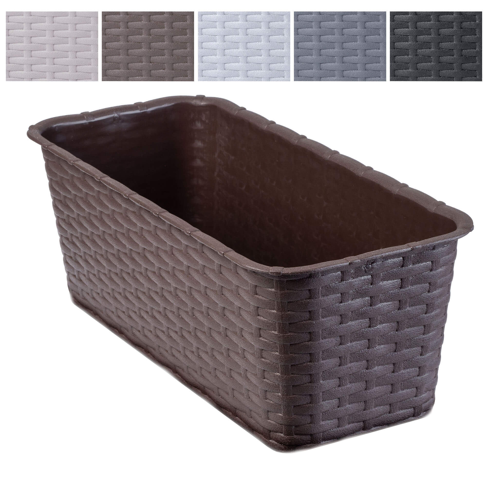 Doniczka balkonowa 40 cm, brązowa