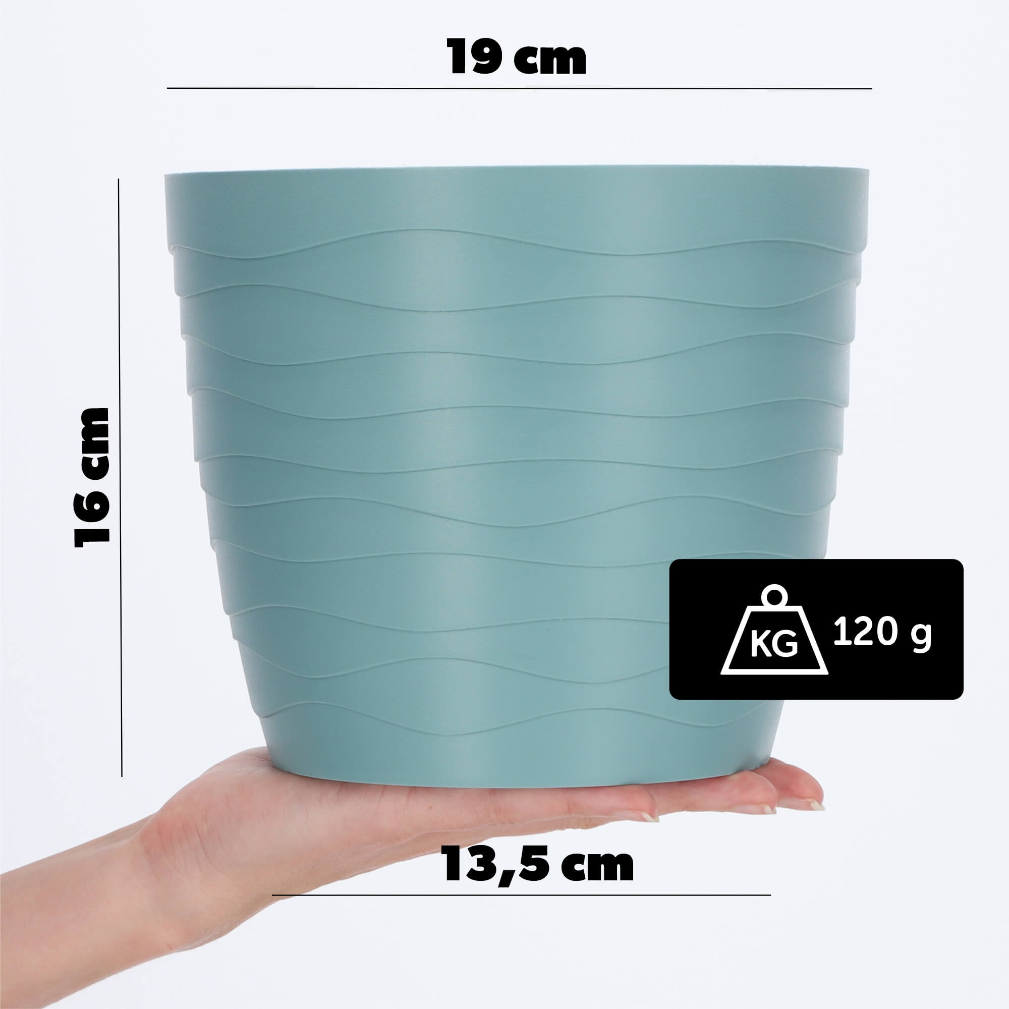 Doniczka okrągła Ufra 19 cm, zielona