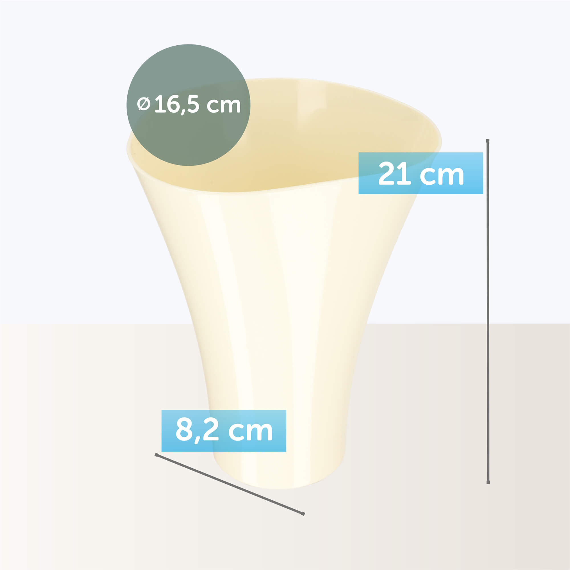Doniczka na kwiaty Meria 17 cm, ekri