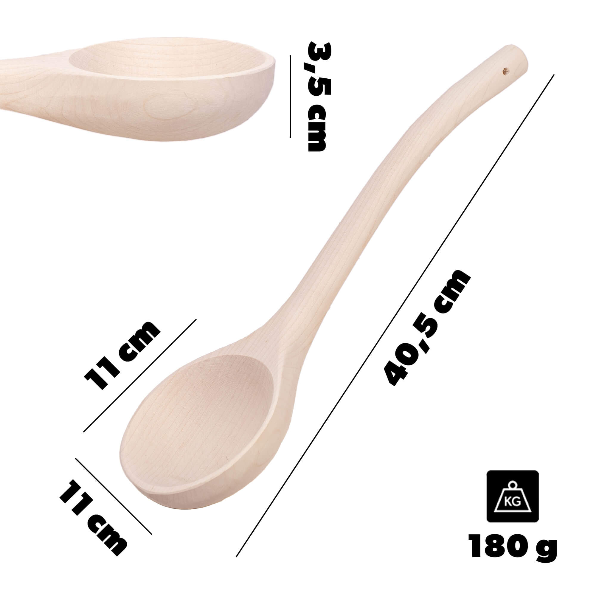 Chochla drewniana Anzi czerpak do wody 40.5 x 11 cm