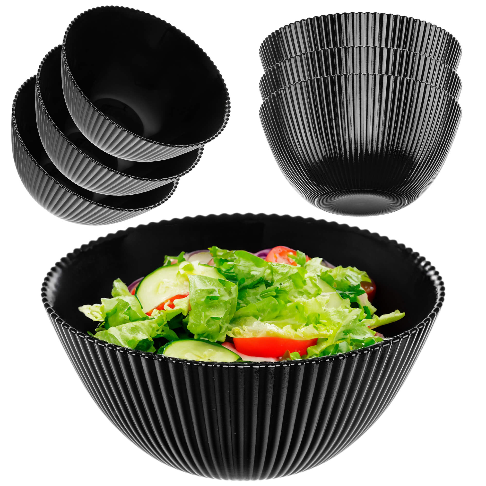 Salaterka szklana Regno 15.2 cm czarna 3 szt.