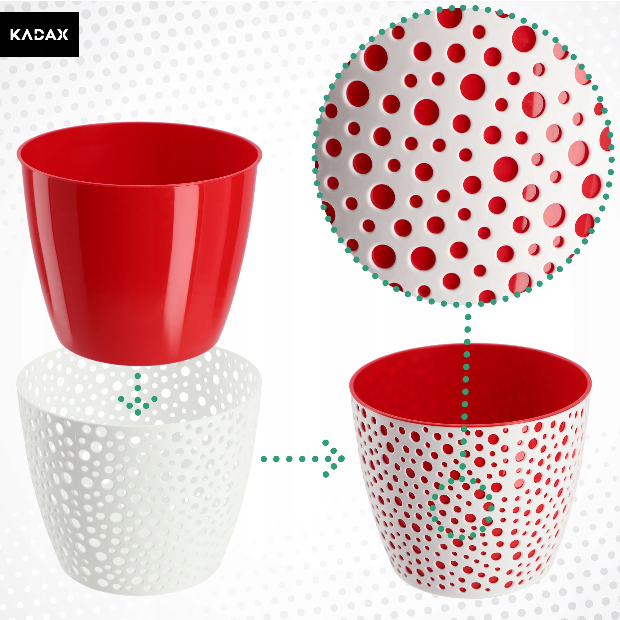 Doniczka na kwiaty Casini 13 cm, czerwona