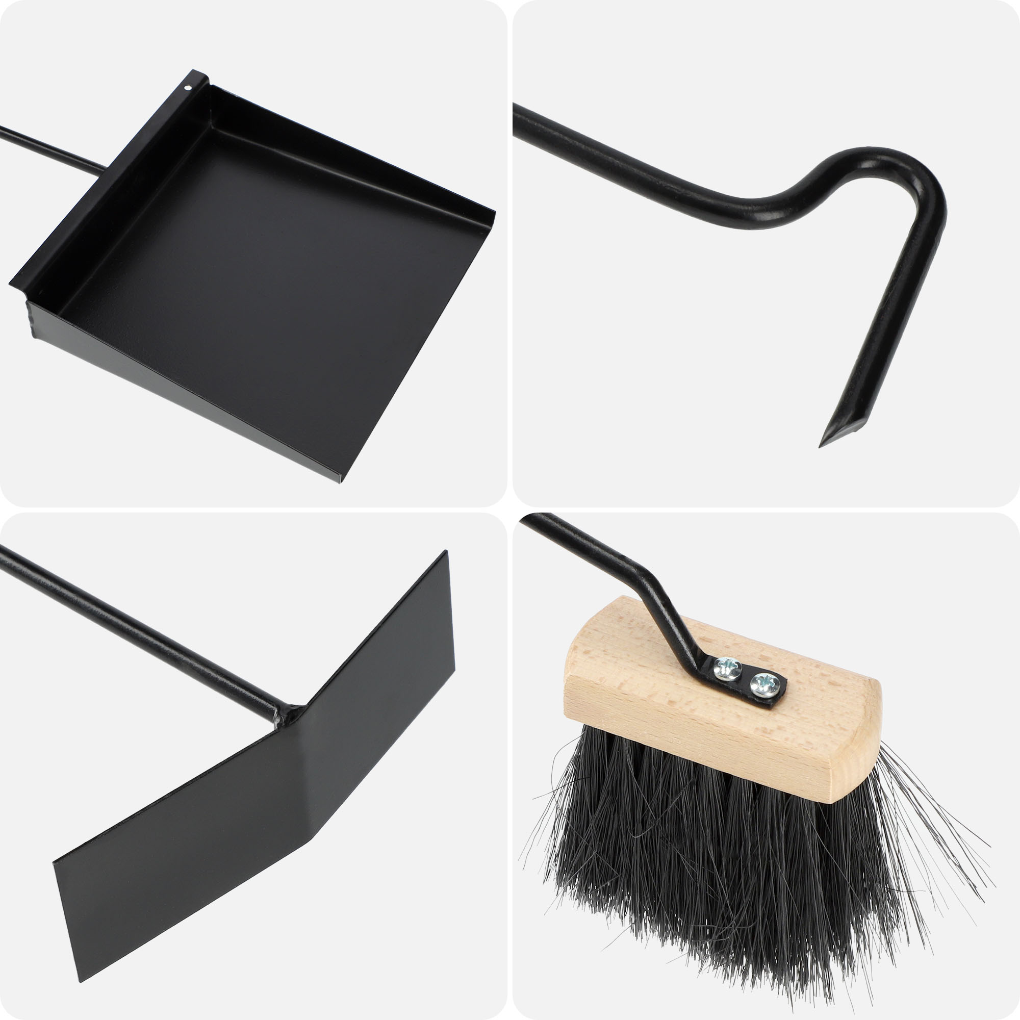 Zestaw kominkowy Stea 5 elementów czarny