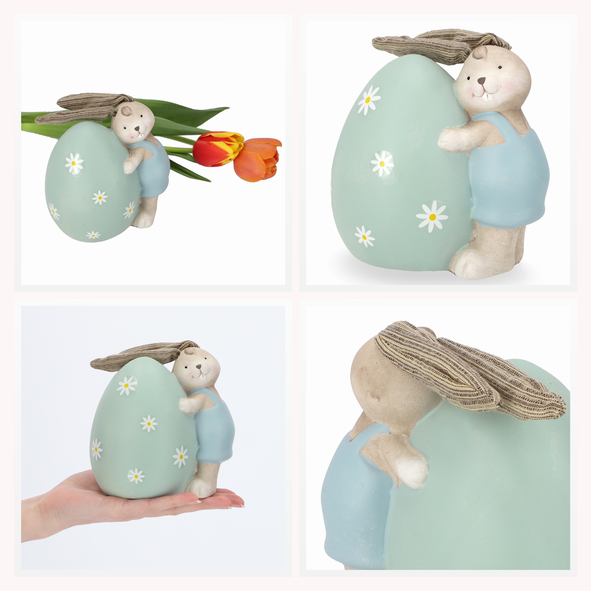 Figurka wielkanocna zajączek z jajkiem 14x9cm