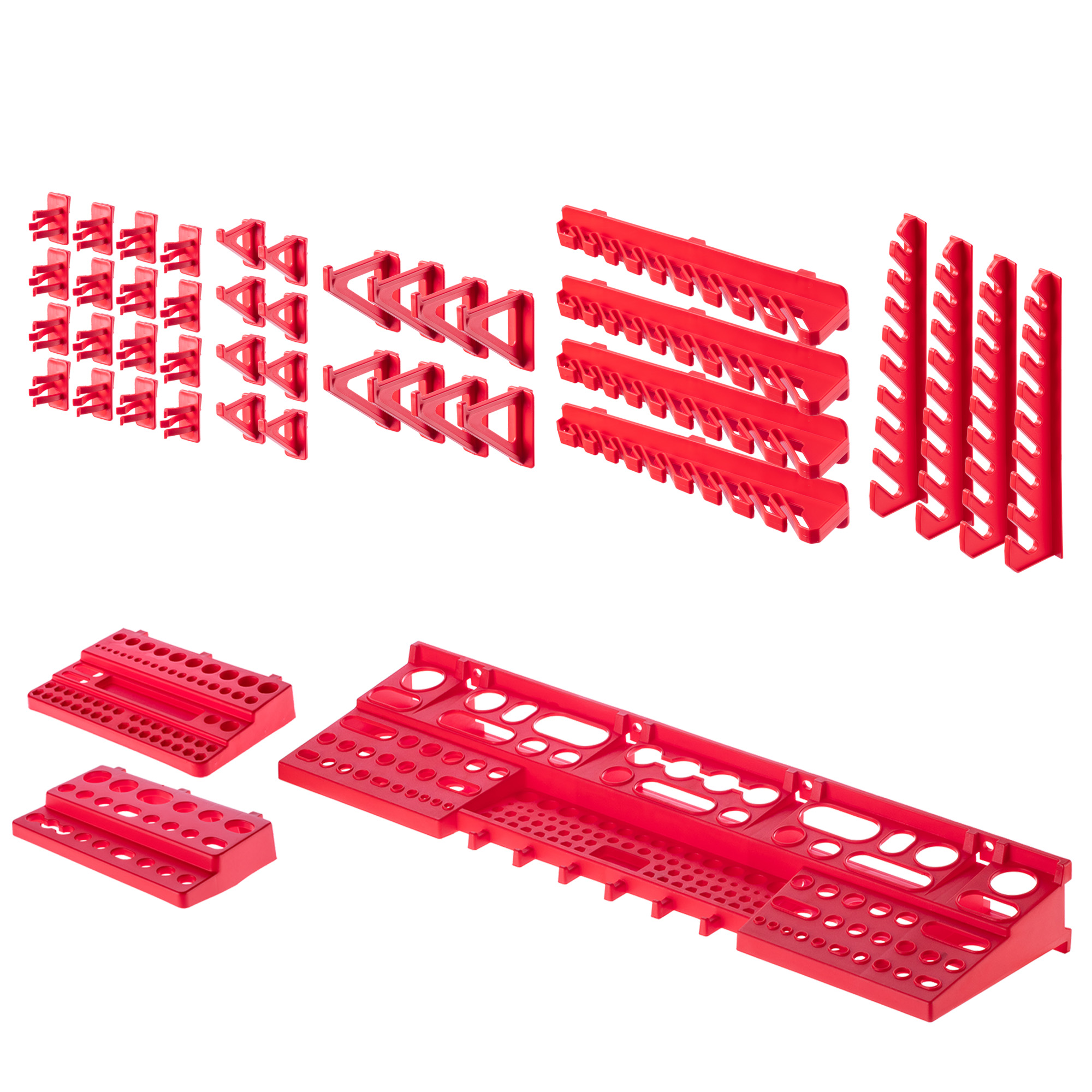 Tablica warsztatowa Lokke 121 elementów 174 x 78 cm, czerwona