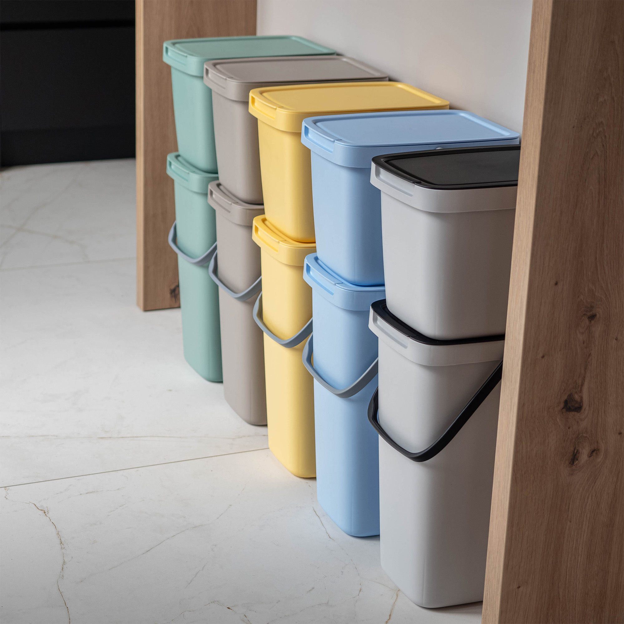 Kosz na śmieci Salans jasny niebieski 12L