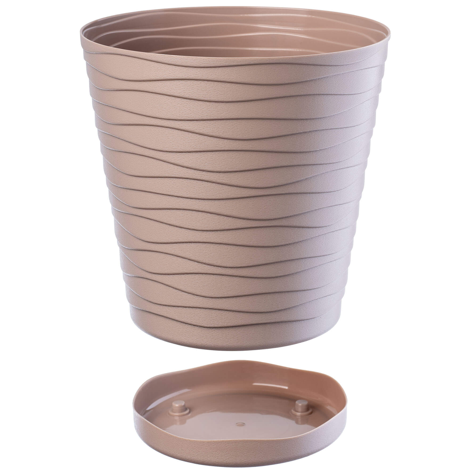 Doniczka z podstawką Greve 19 cm, beżowa