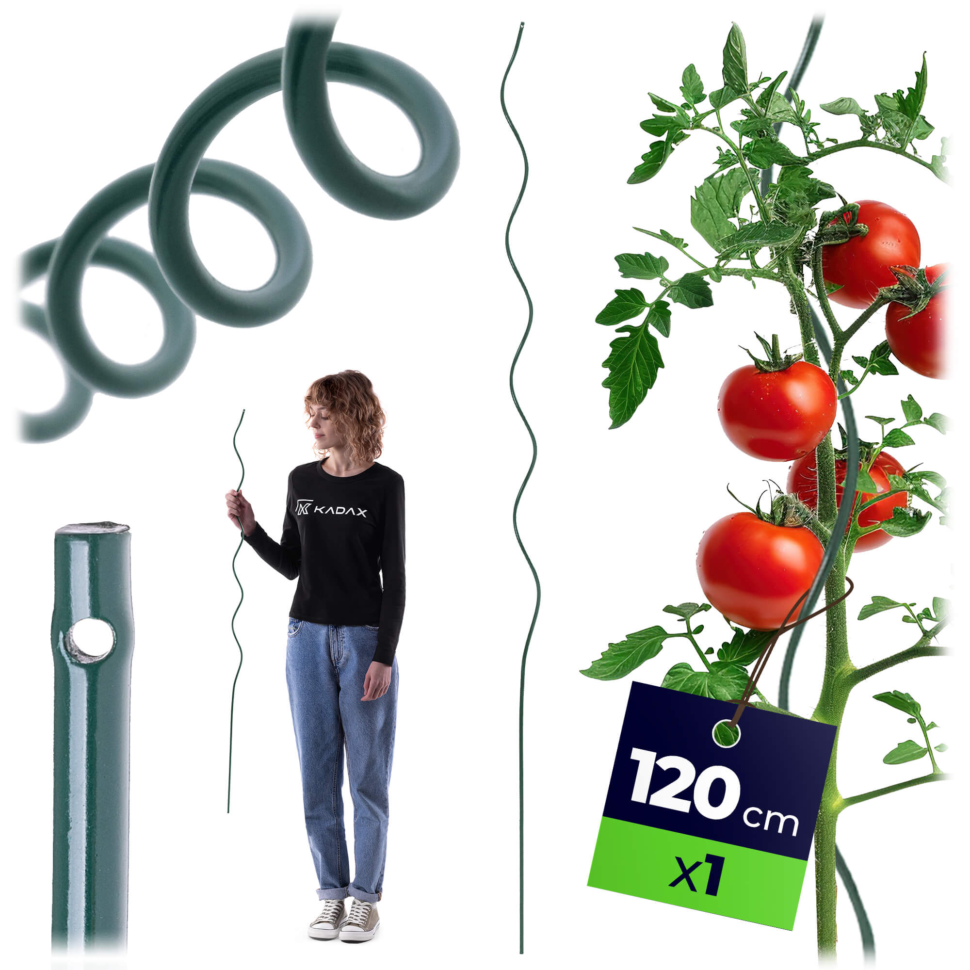 Tyczka spiralna do roślin Langeot 120 cm stal + PE 1 szt.