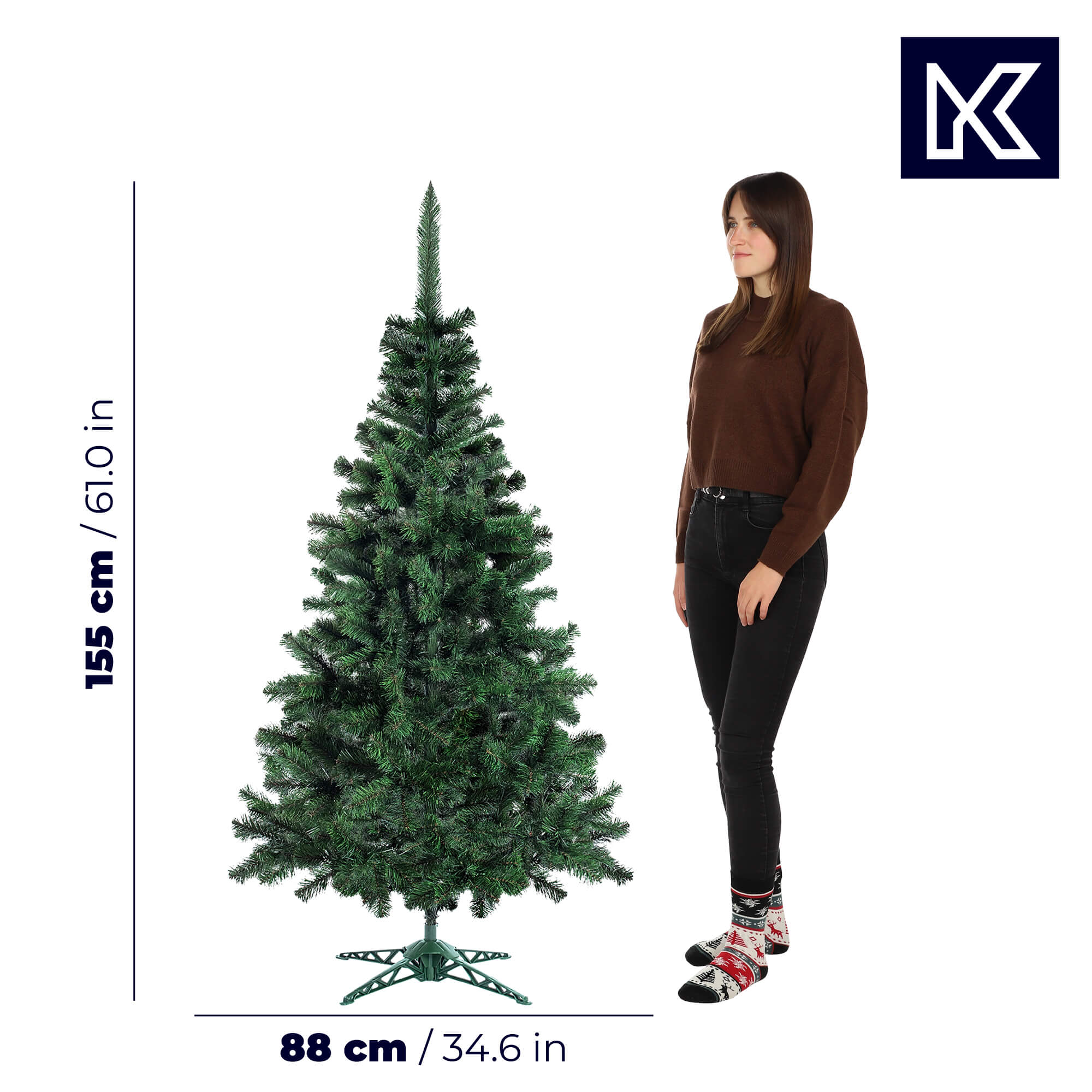 Choinka sztuczna z podstawką Jodła 155 cm