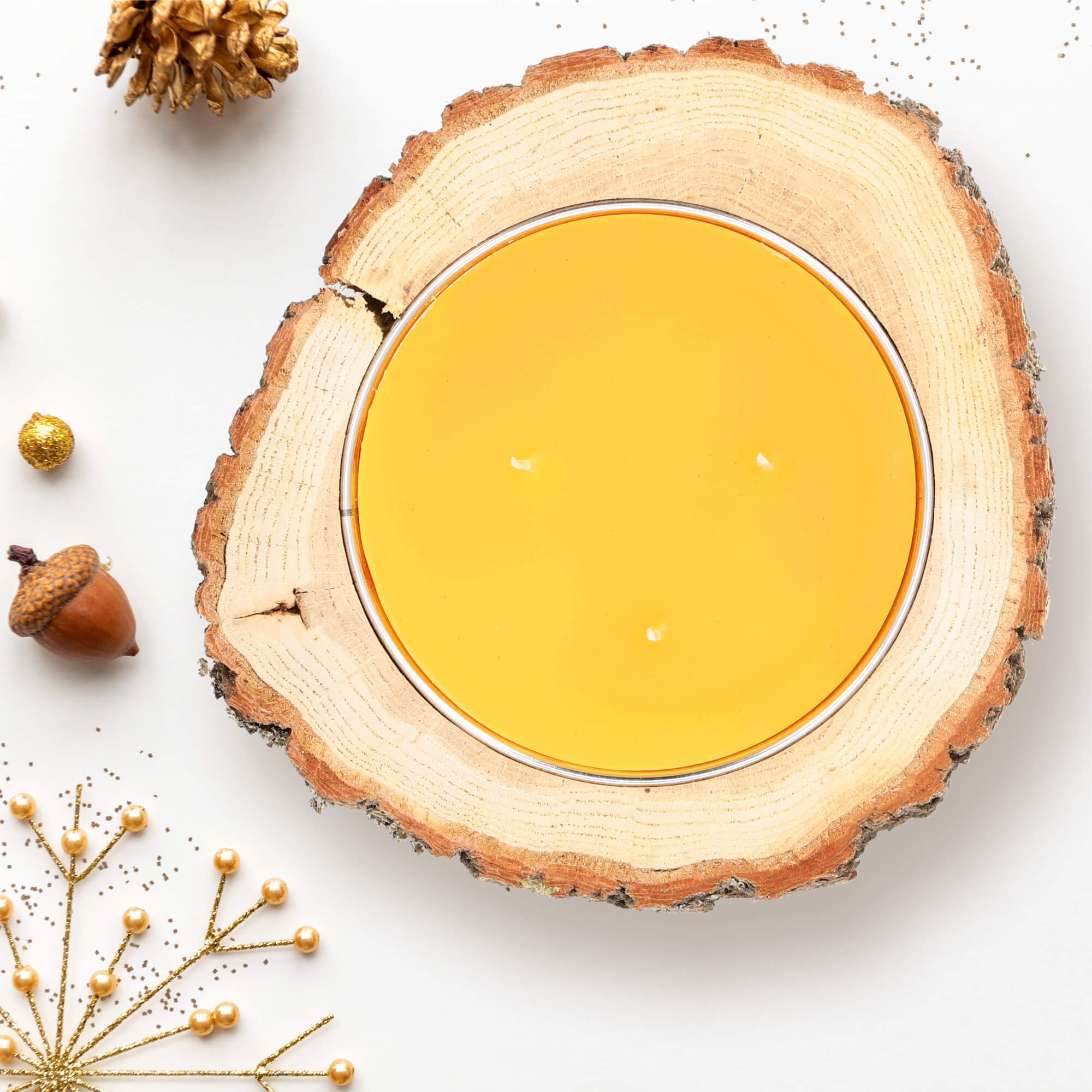 Świeca rustykalna zapachowa duża 24 cm, pomarańczowa