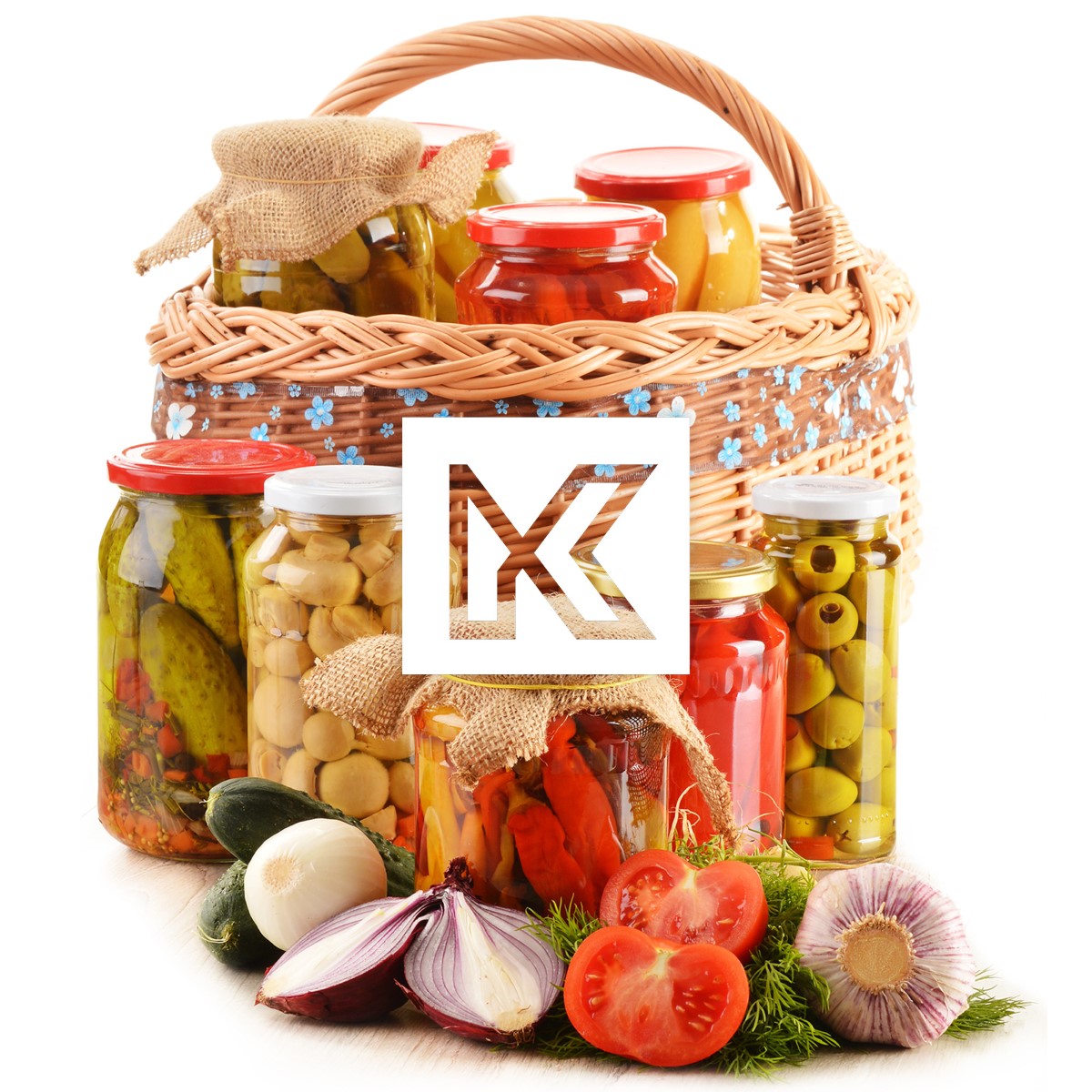 Słoiki na przetwory Kisko 500ml 48szt 82mm + wieczka "Czarna Krata"
