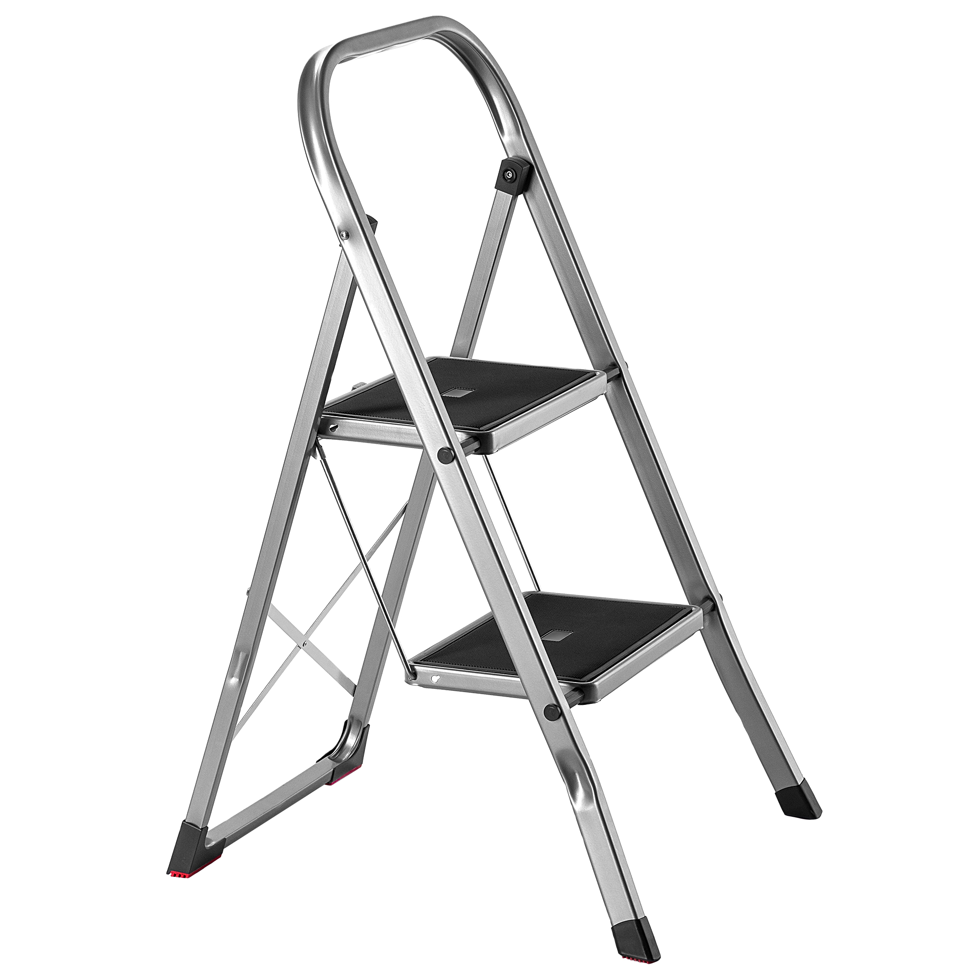 Drabinka aluminiowa Borne 2 stopnie, srebrna