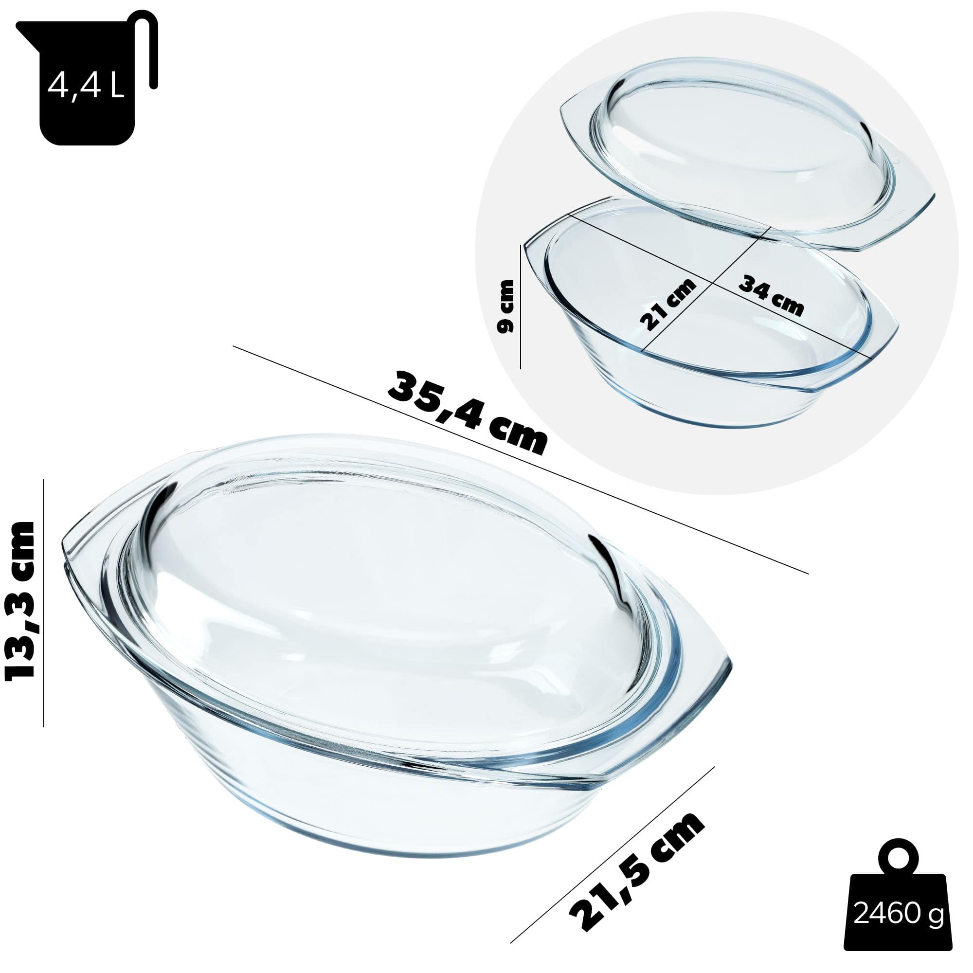 Naczynie żaroodporne Adai owalne 4,4L