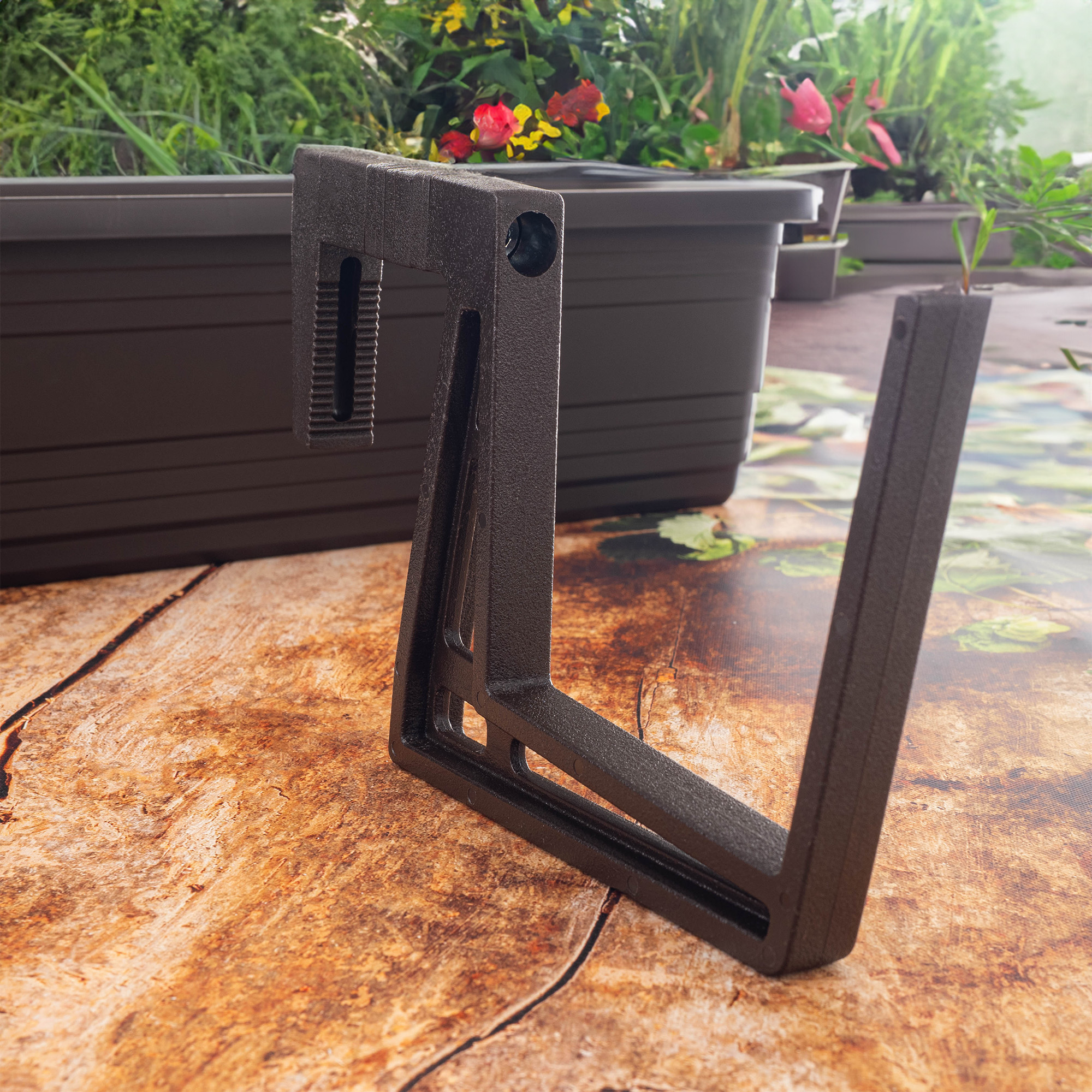 Uchwyty do skrzynki balkonowej Canti mokka 2szt