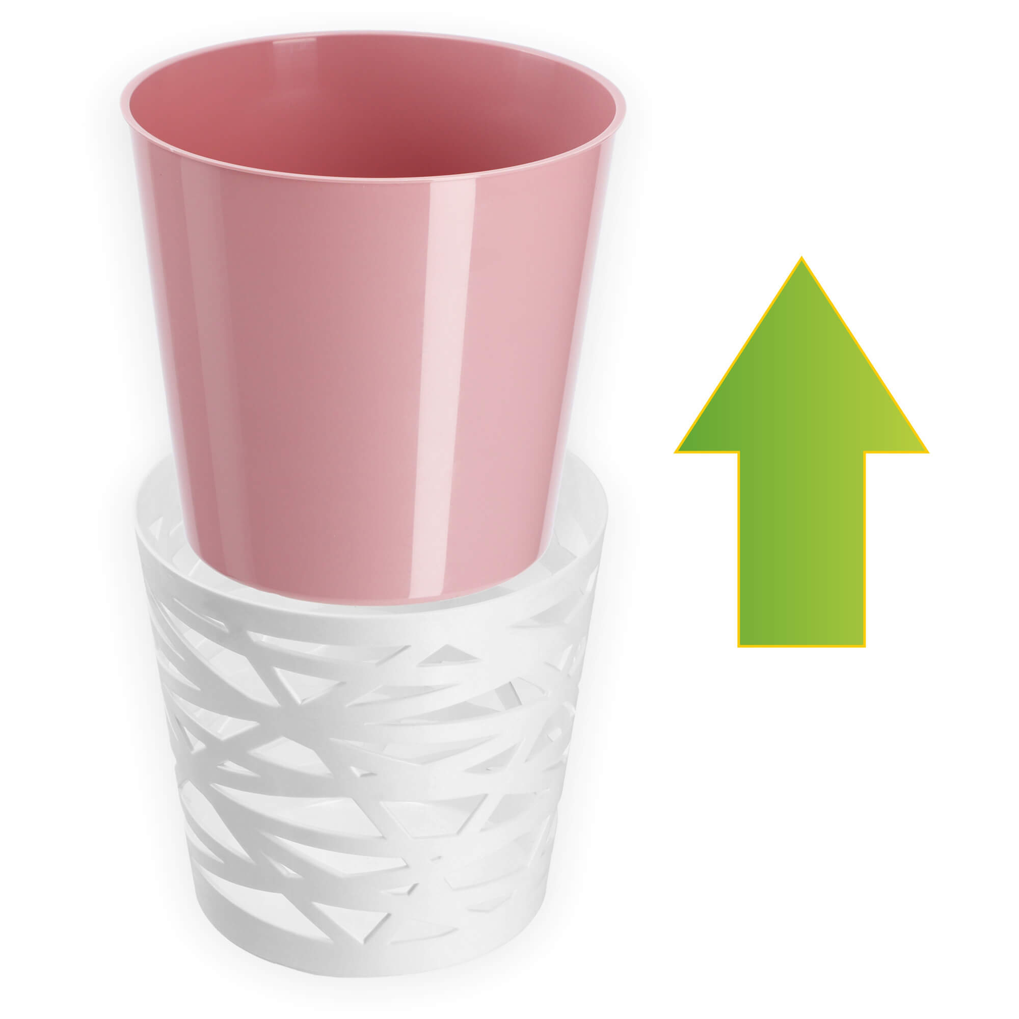 Doniczka z wkładem Rusio 13 cm, różowa