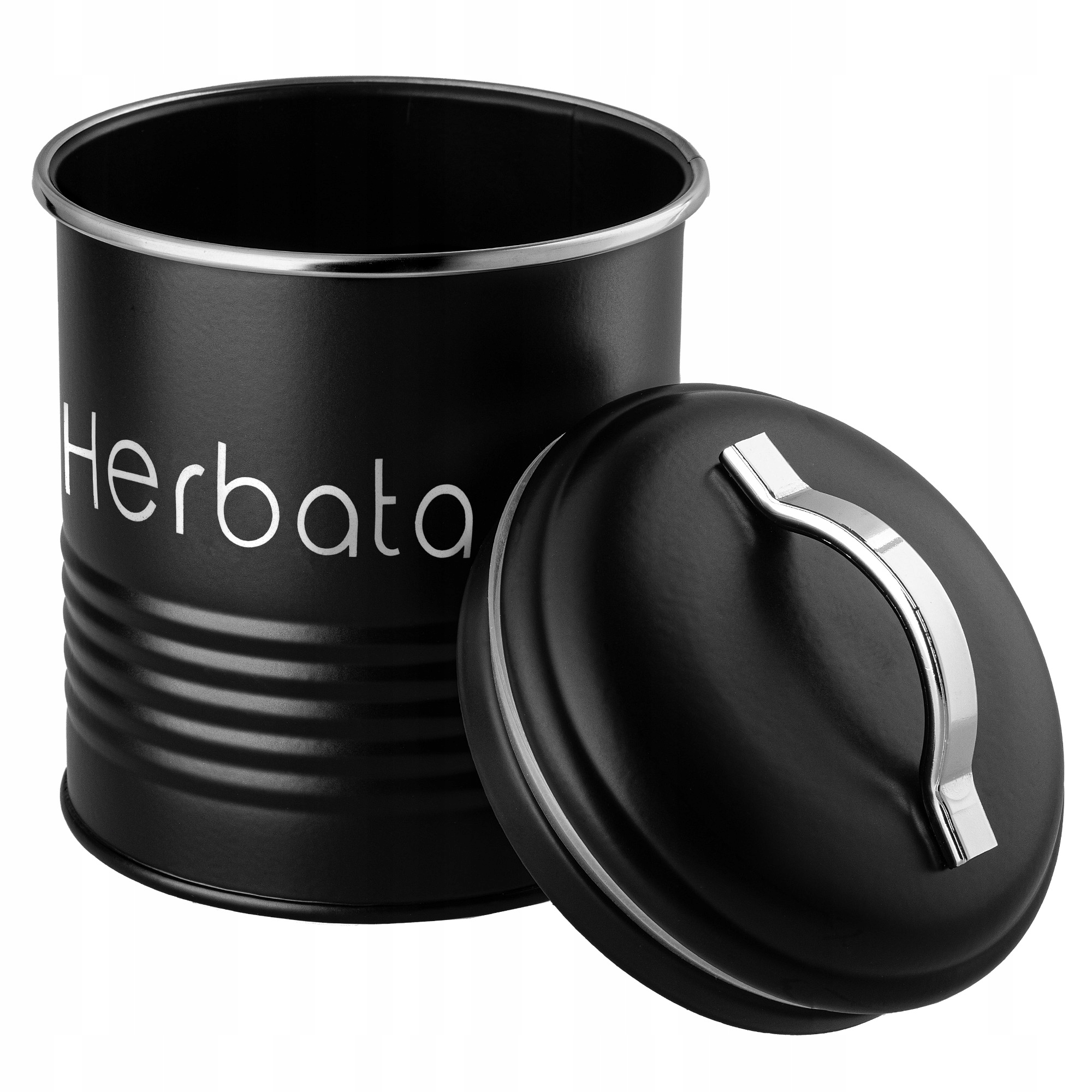 Zestaw pojemników Tufo na chleb, kawę, herbatę i cukier, czarny