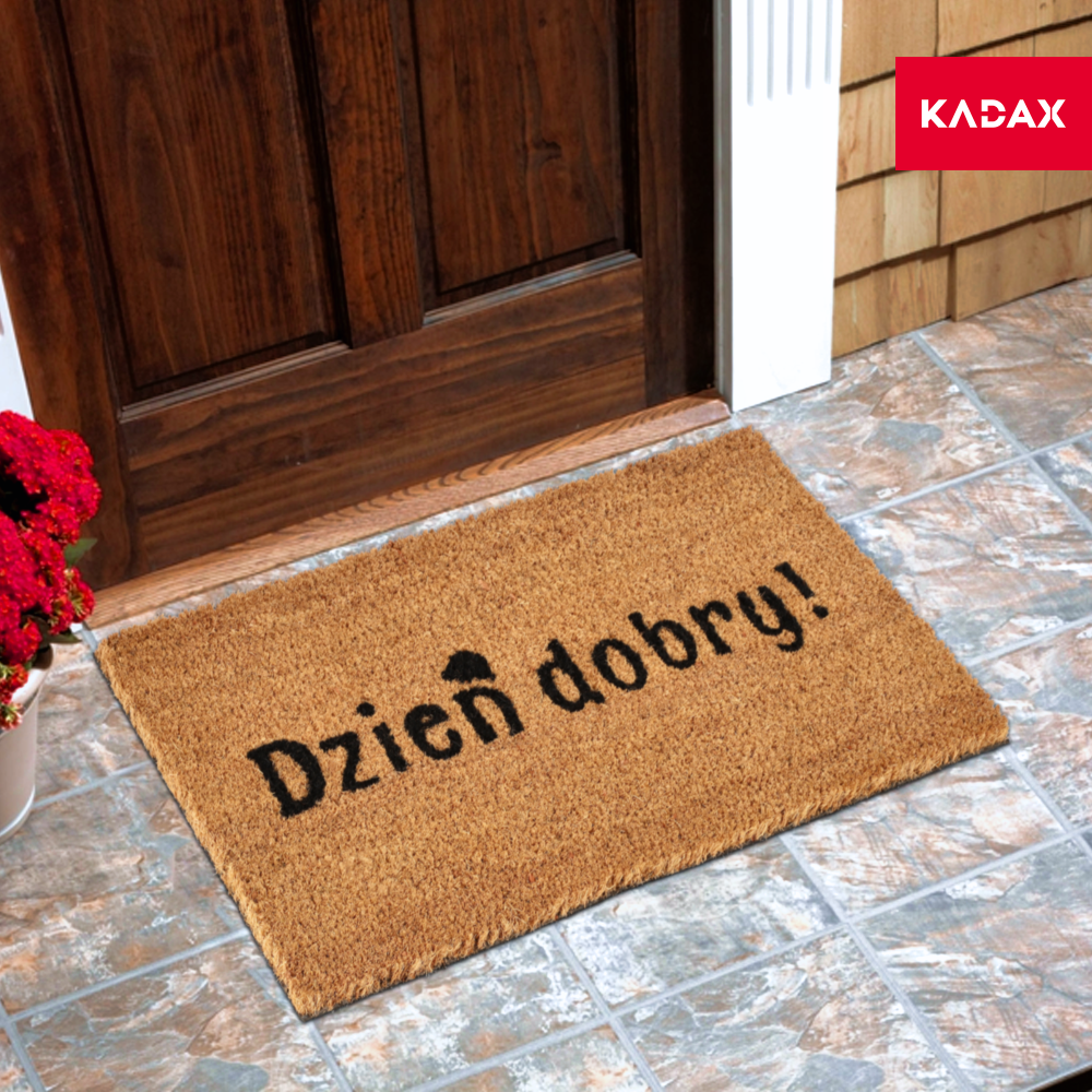 Wycieraczka pod drzwi „Dzień dobry !" 55 x 33 cm, brązowy