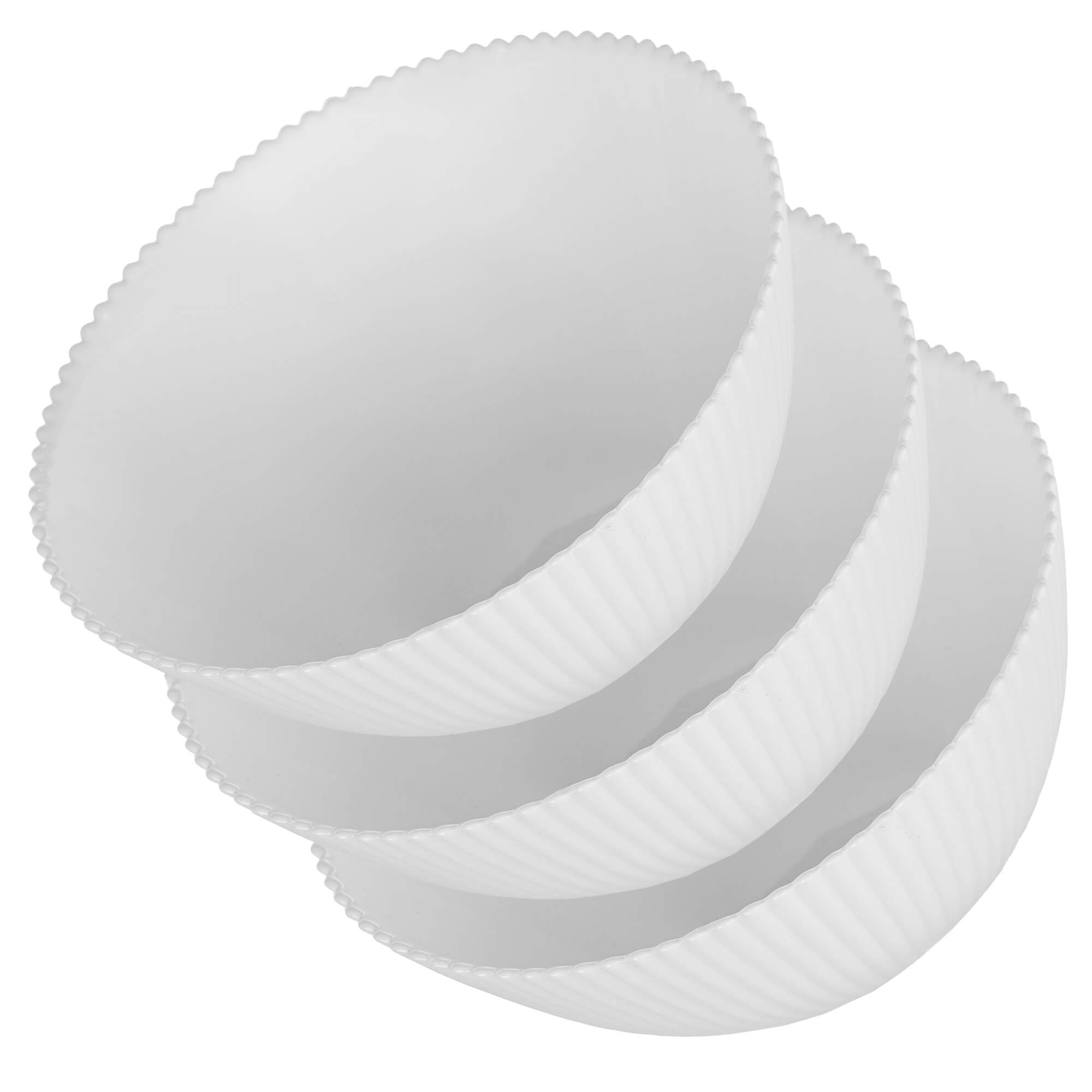 Salaterka szklana Regno 15.2 cm biała 3 szt.