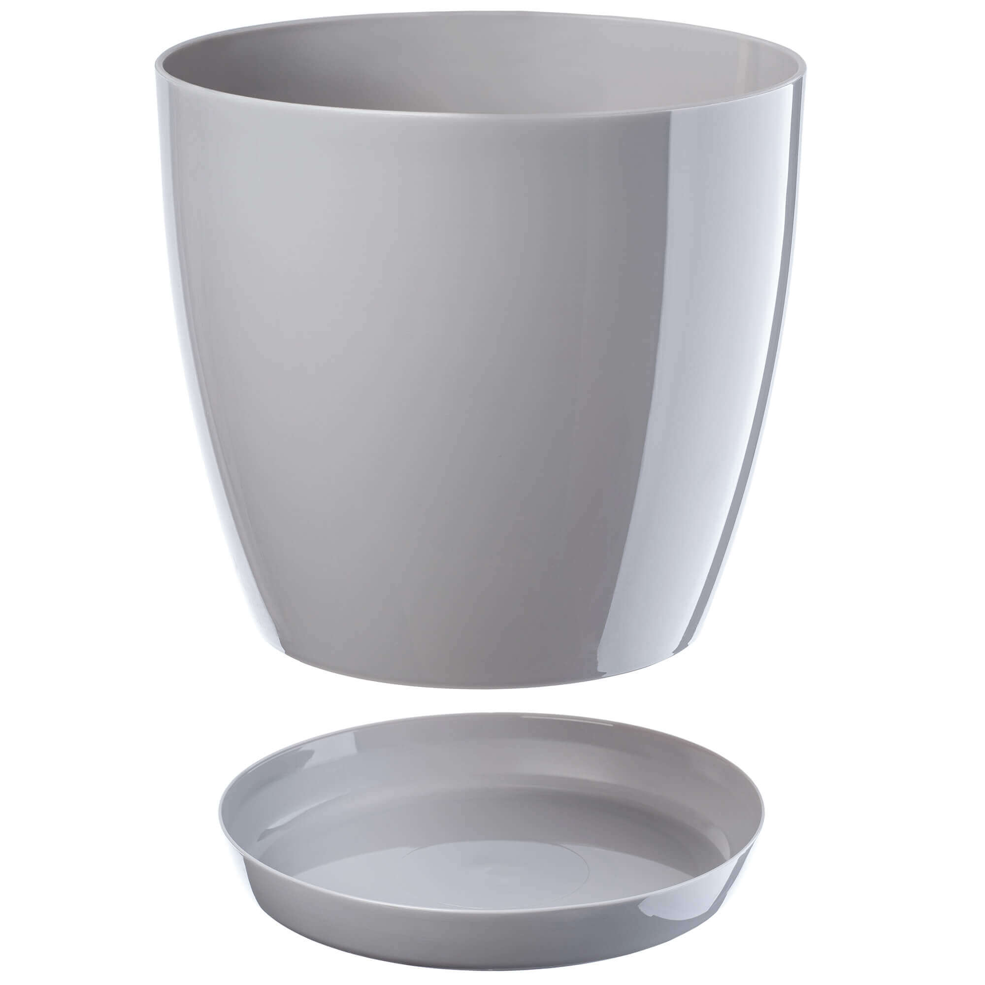 Doniczka Agen z podstawką 28 cm, szara