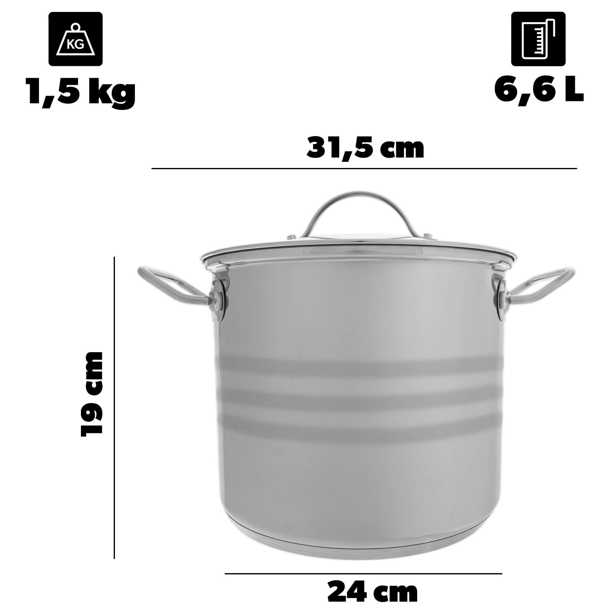 Garnek stalowy Sveg z pokrywką 6.6L