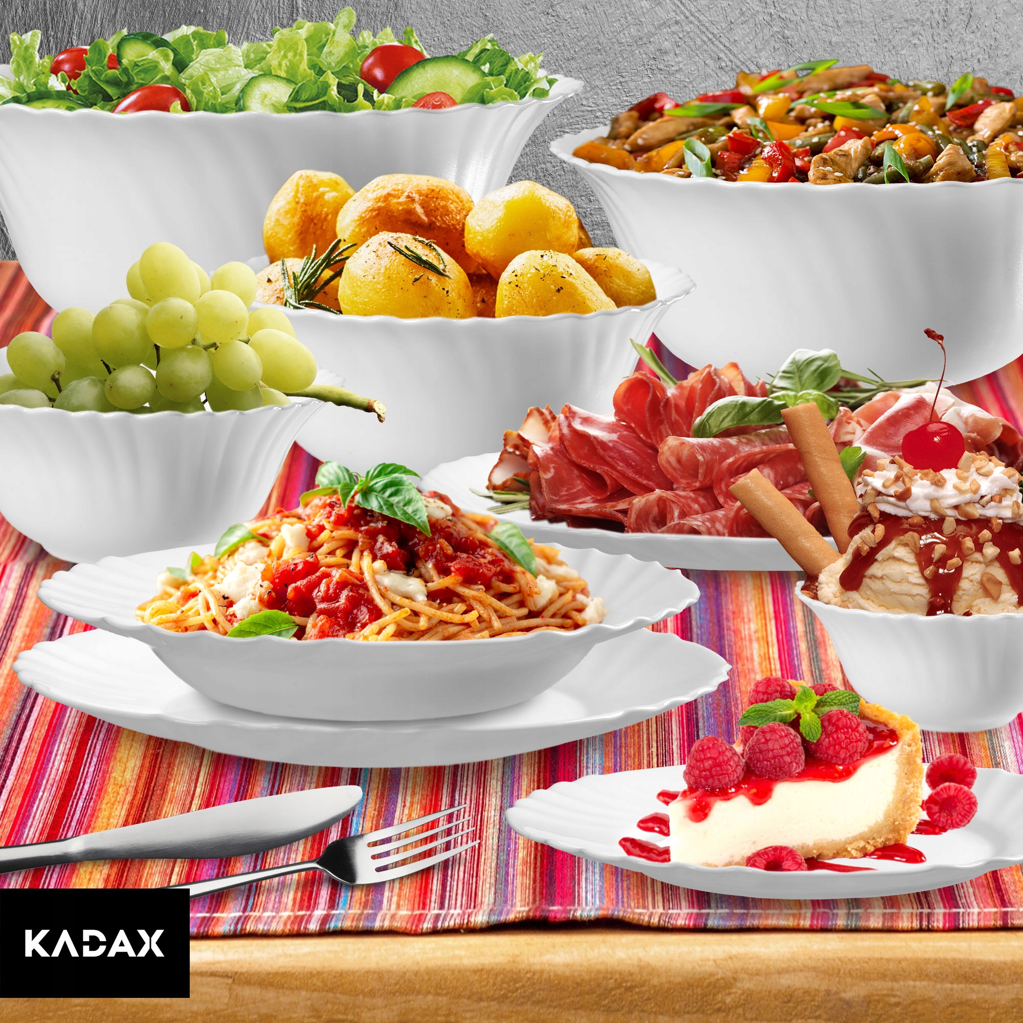 Talerz obiadowy głęboki Tolena 23 cm, 3 szt.