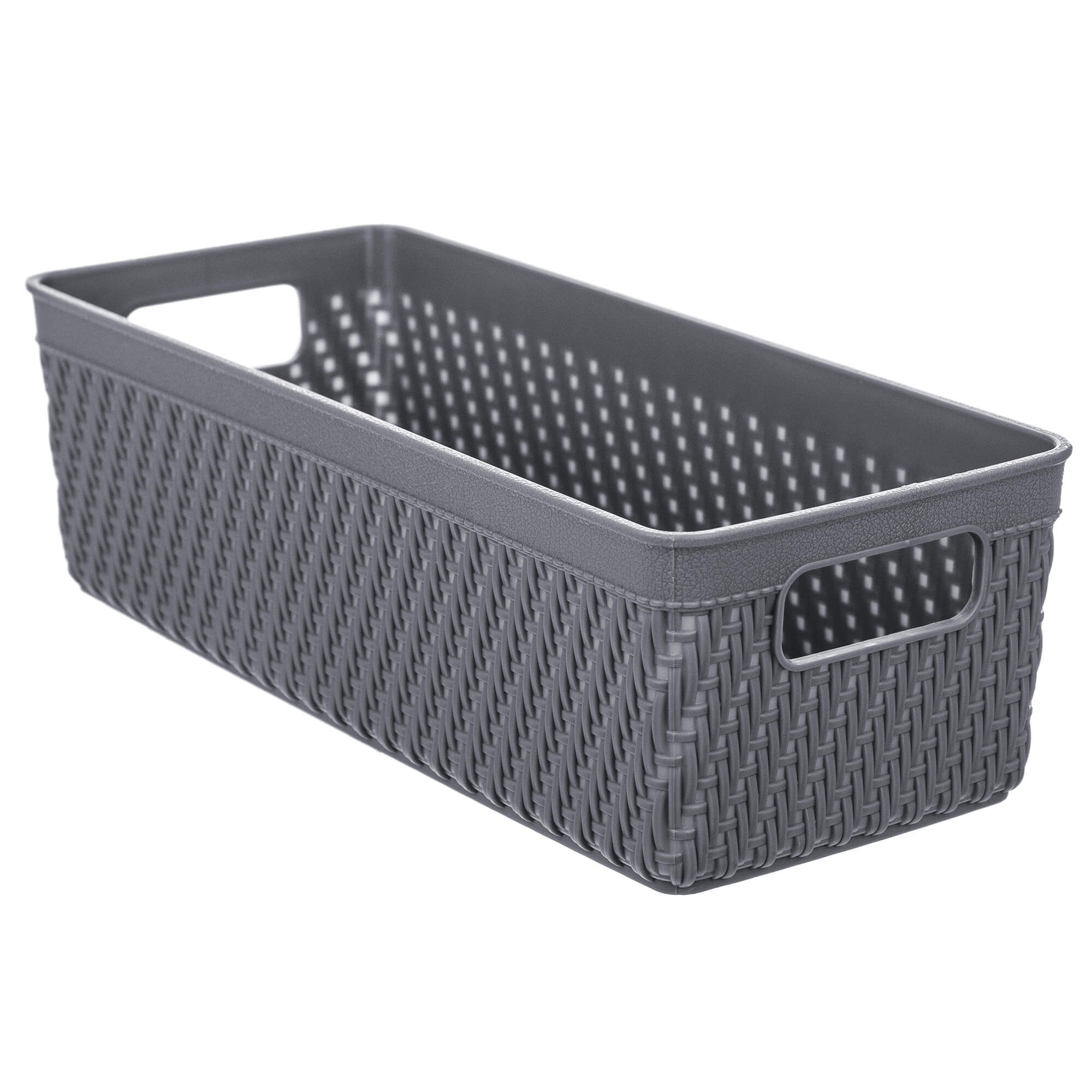 Koszyk prostokątny Lioni 24.5 x 10 x 7 cm ciemny szary