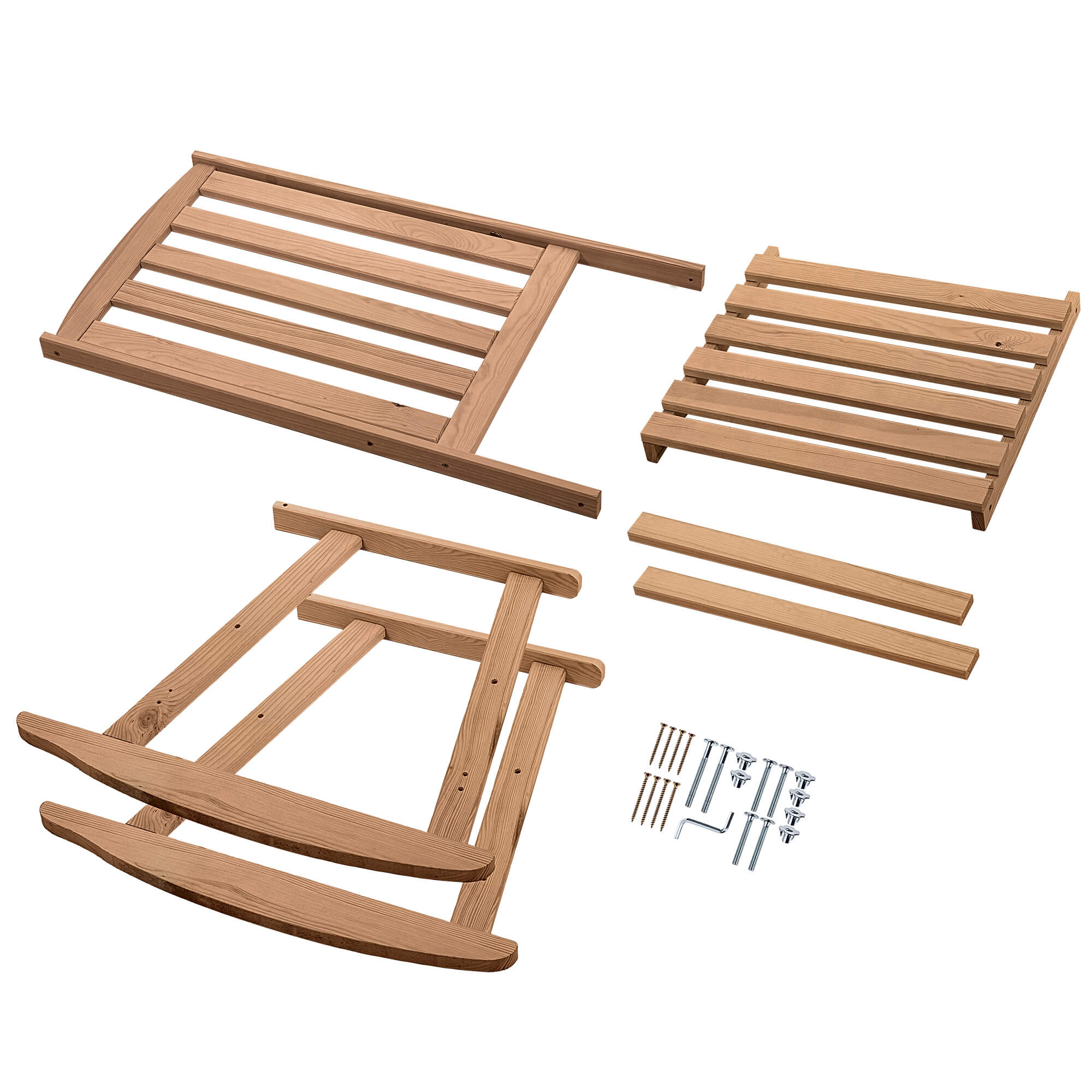 Fotel drewniany bujany Crenay złoty dąb