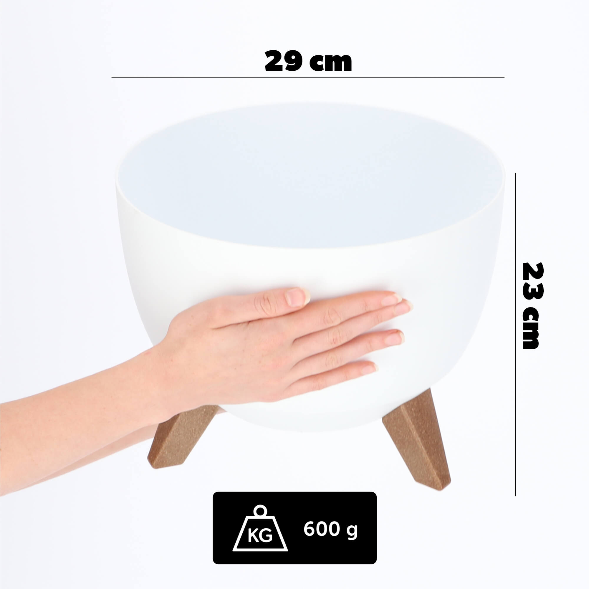 Misa na kwiaty z nóżkami Luri 29 cm, biała