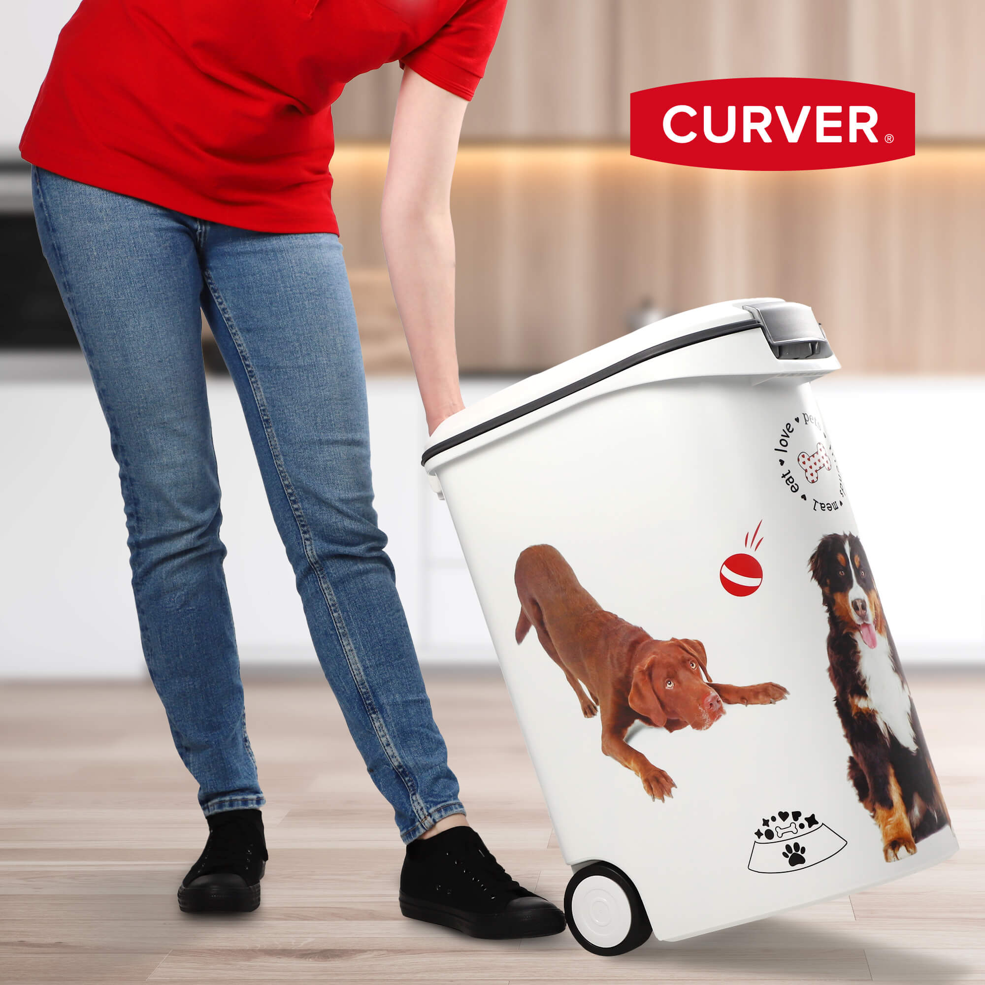 Pojemnik na karmę dla psa Curver 20 kg, biały