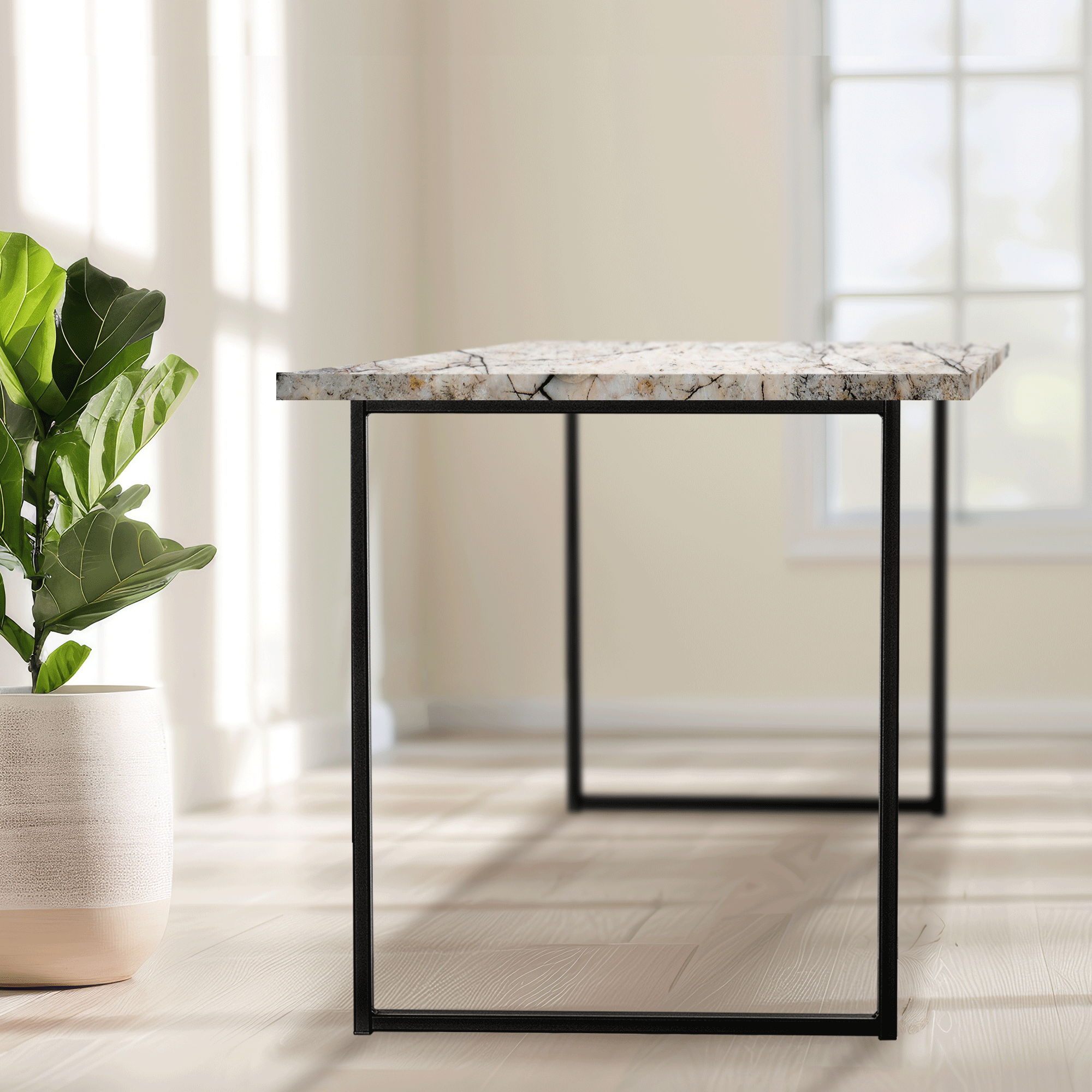 Nogi stalowe do blatu prostokątne Varetz 60 x 75 cm czarne