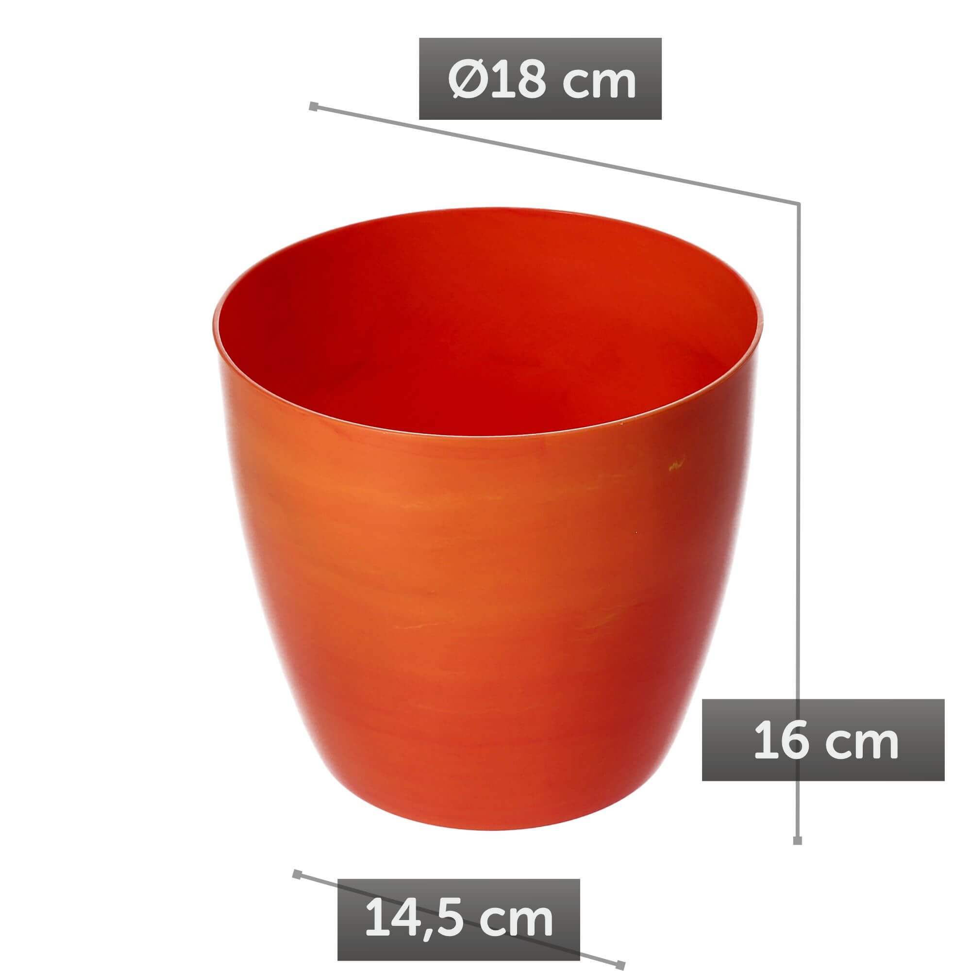 Doniczka na kwiaty Agen 18 cm, pomarańczowy marmur