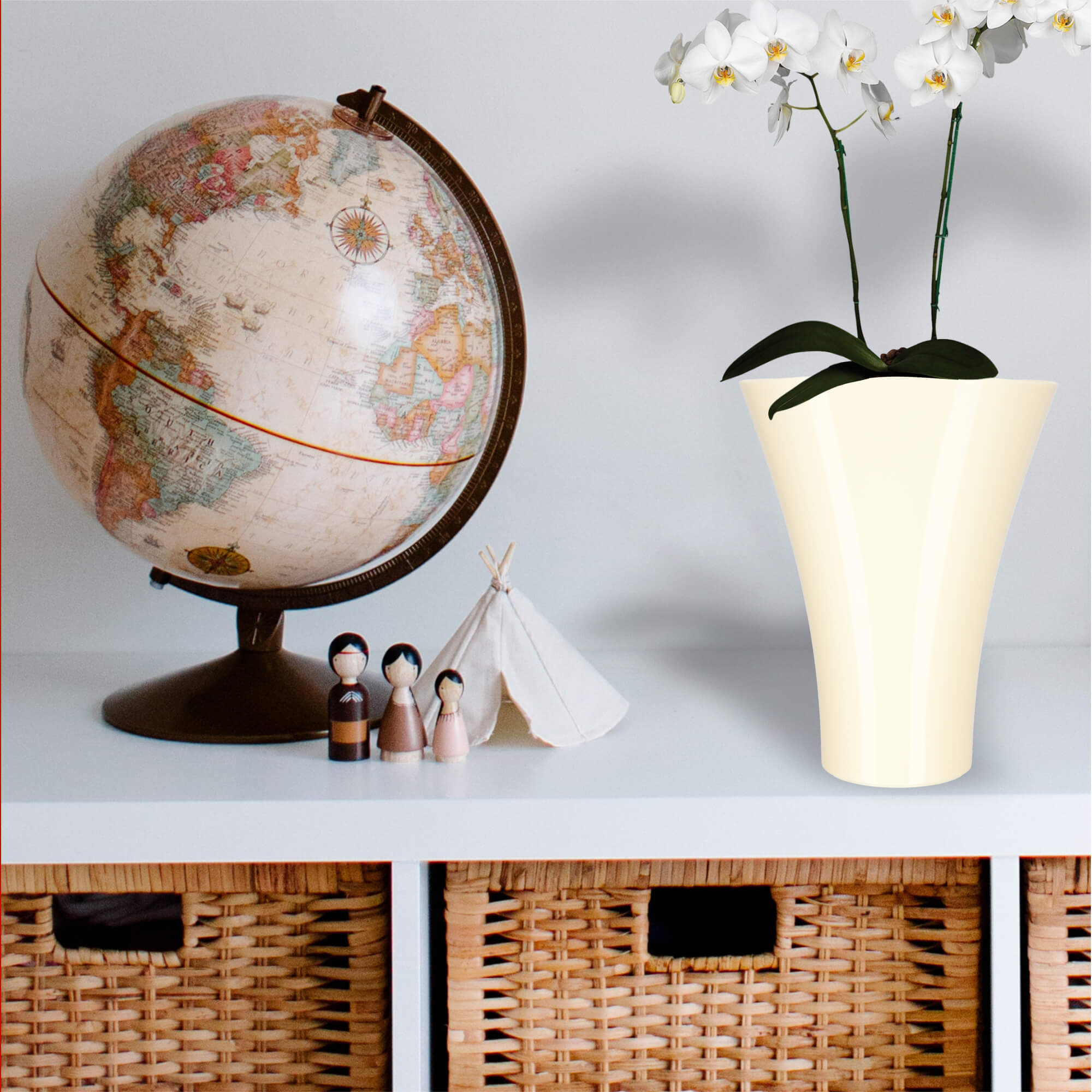 Doniczka na kwiaty Meria 17 cm, ekri