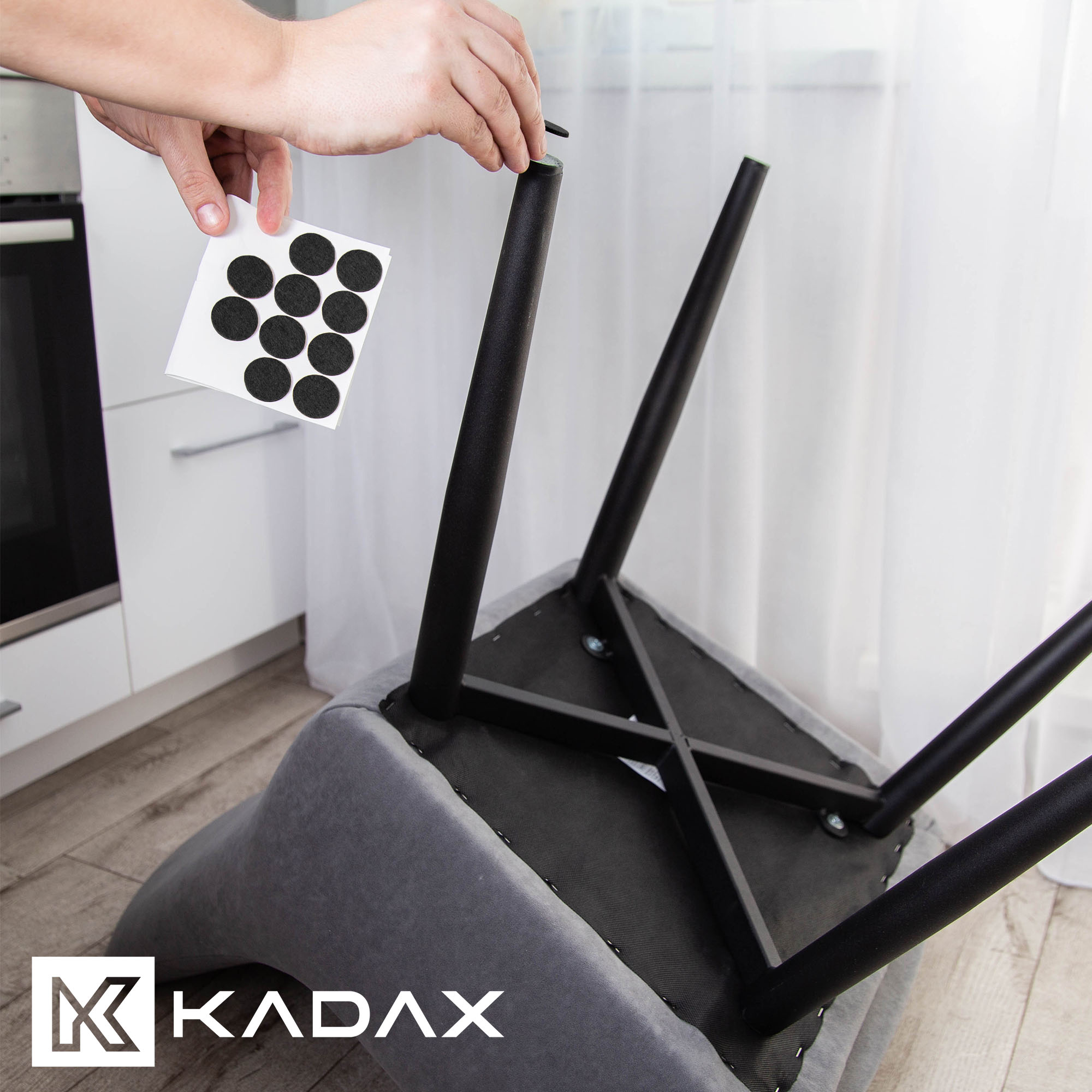 Podkładki filcowe Sort pod meble okrągłe 29mm czarne zestaw 48 sztuk