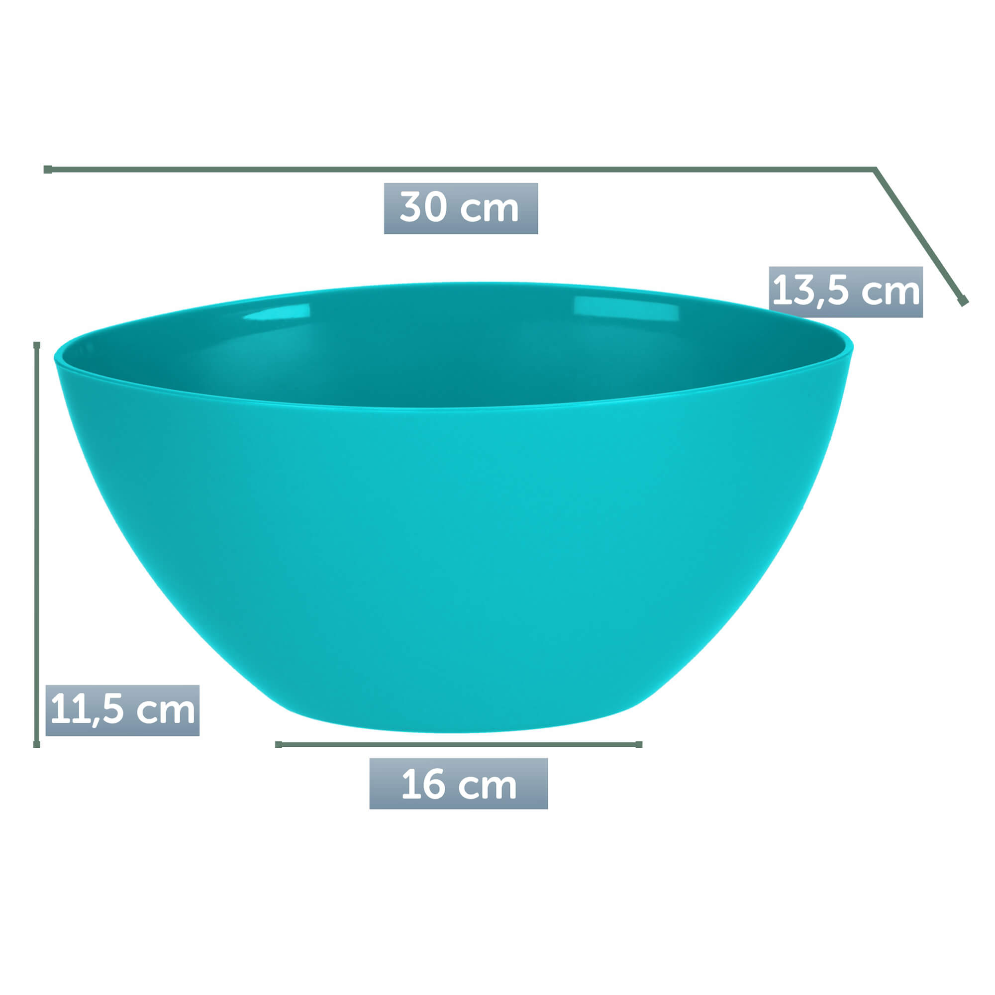 Doniczka na kwiaty Ptuj owalna 30 cm, turkusowa