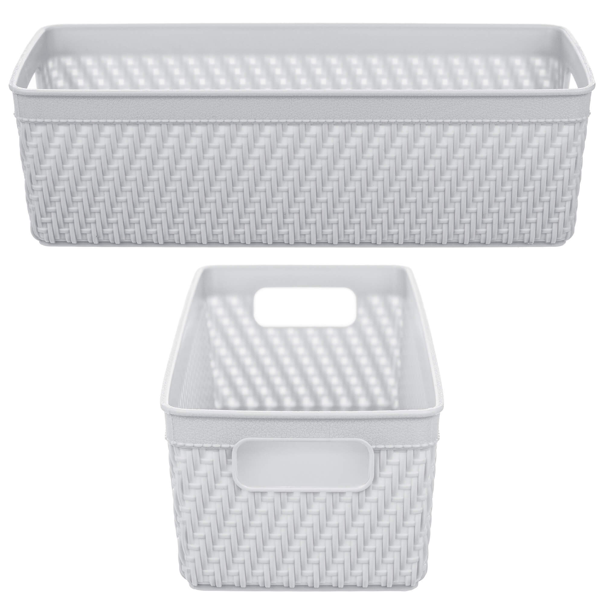 Koszyk prostokątny Lioni 24.5 x 10 x 7 cm jasny szary