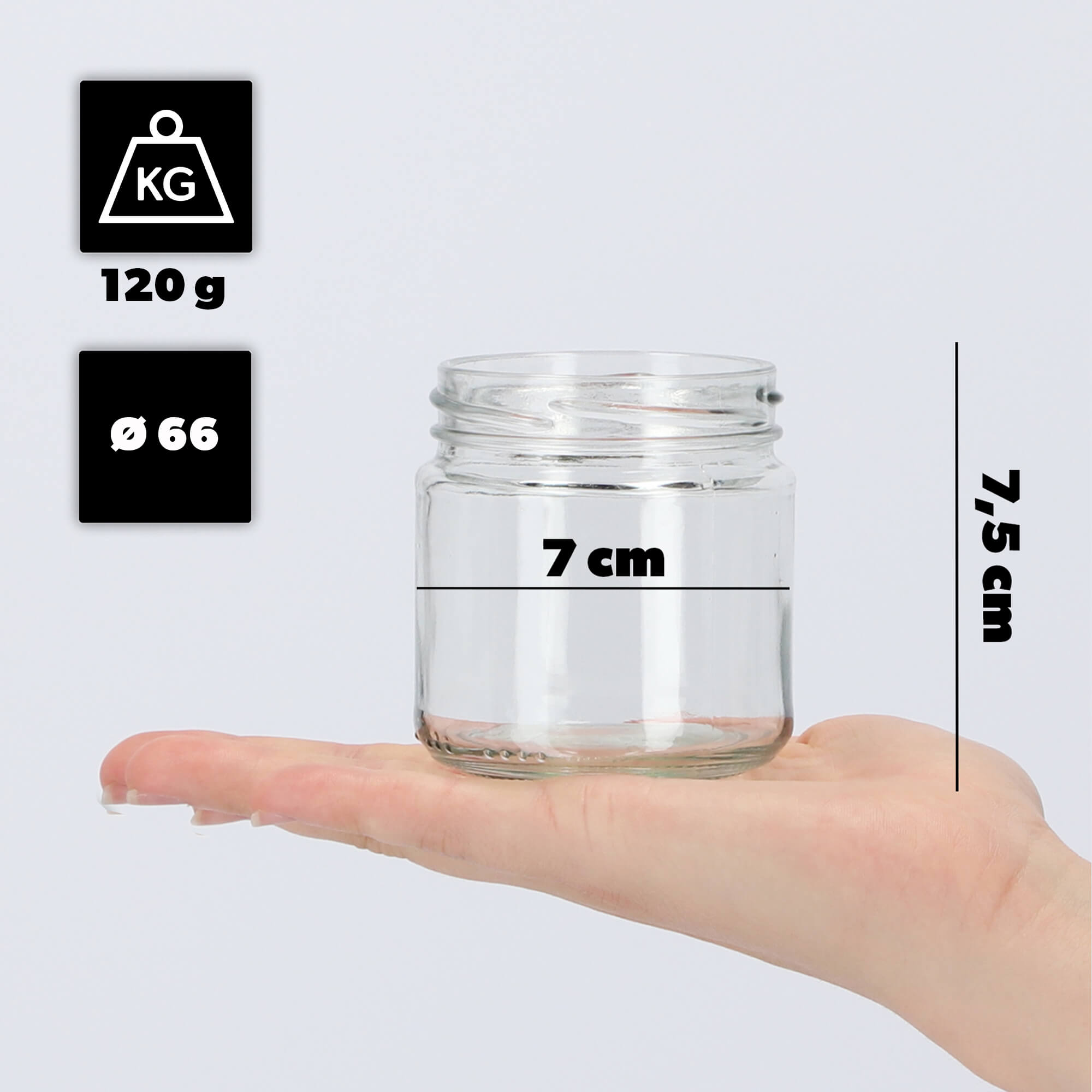 Słoiki na przetwory Lerma 200ml 20szt 66mm + wieczka "Niebieskie romby"
