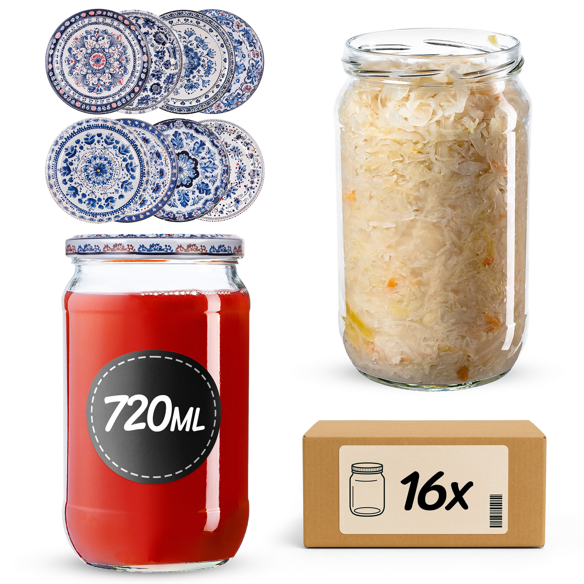 Słoiki na przetwory Niva 720ml fi82mm 16szt + wieczko Bolesławiec