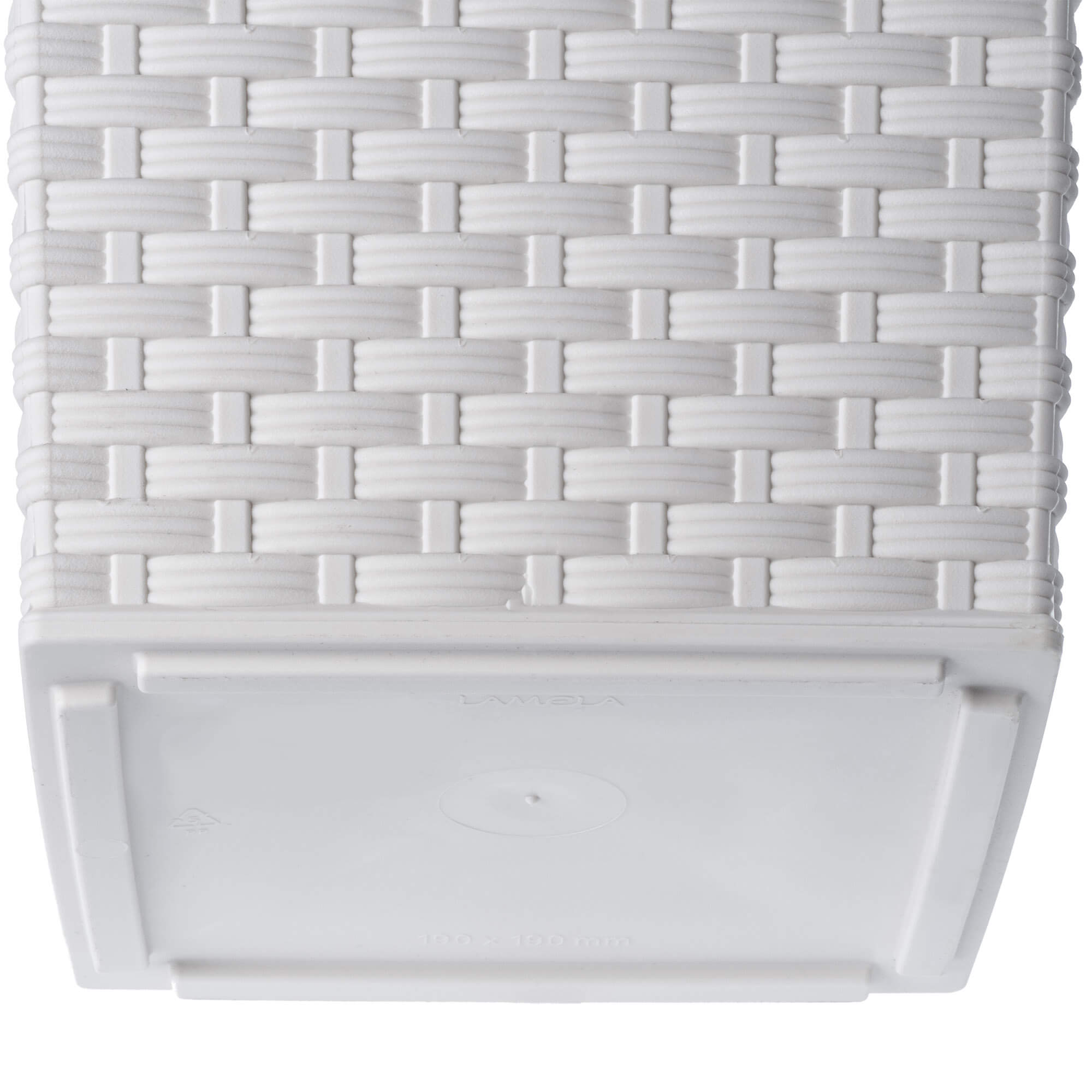 Donica na kwiaty z wkładem Pesaro rattan 25 cm, biała