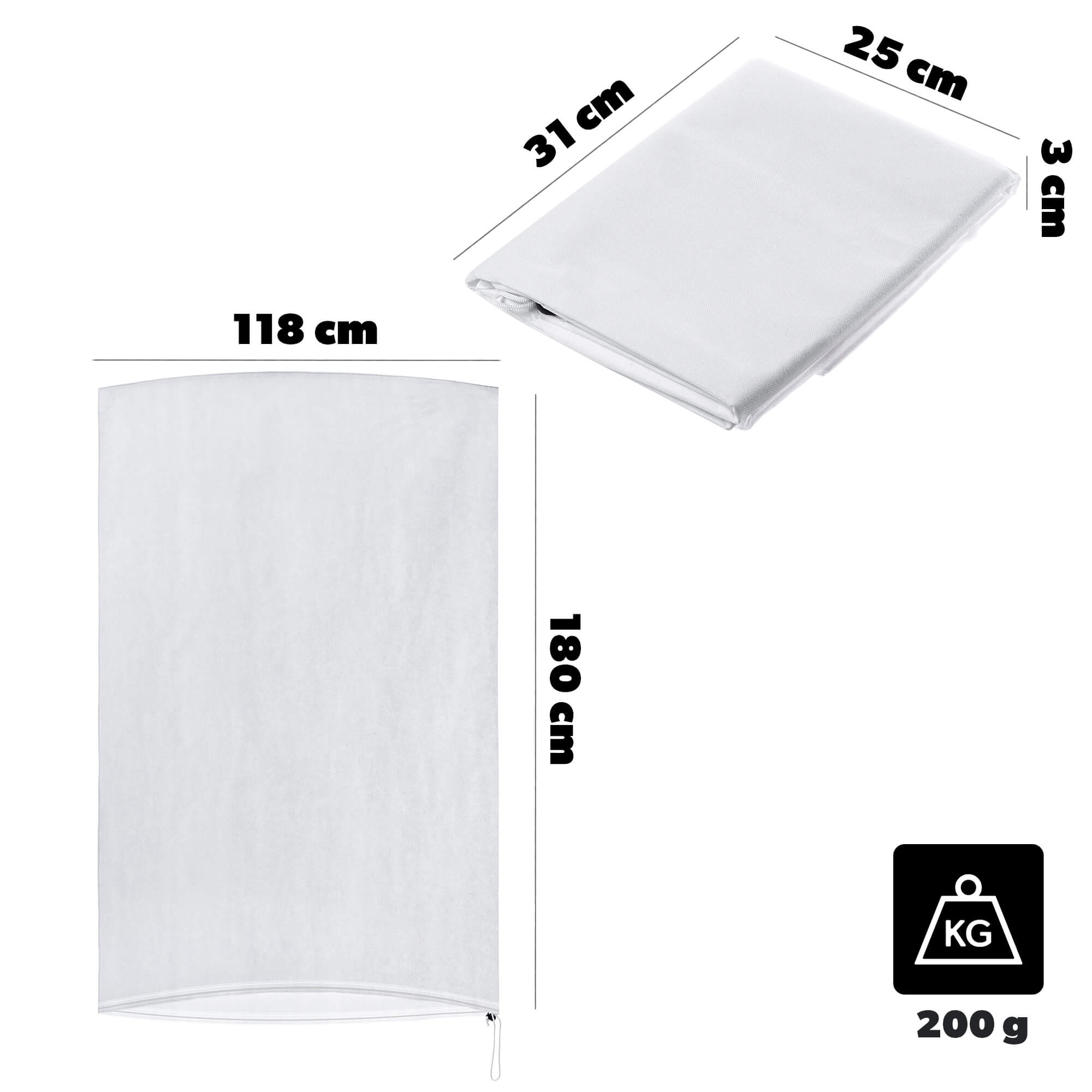 Torba ochronna na rośliny Vatan 1.2 x 1.8 m 50 g/m² biały 1 szt.