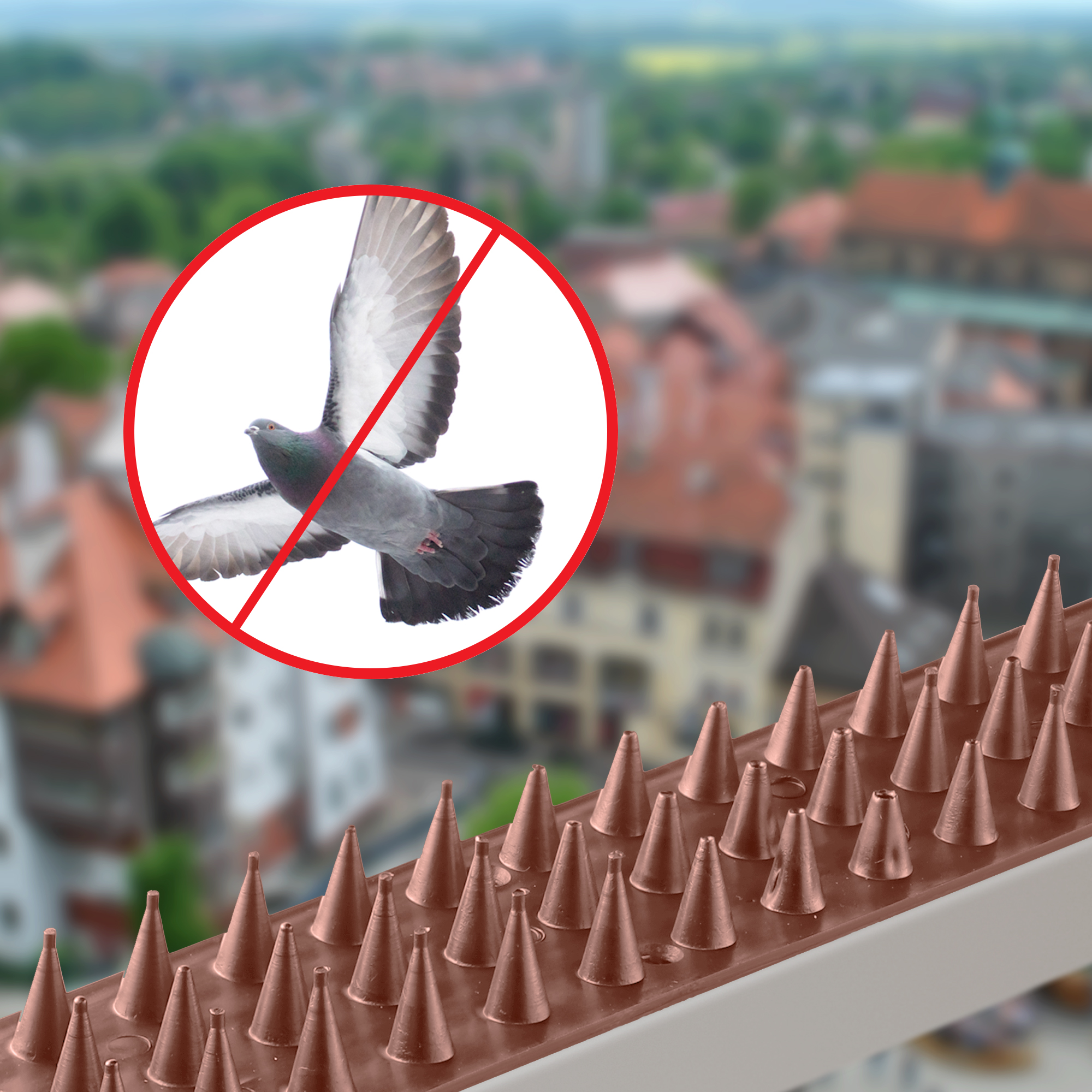 Plastikowe kolce Tosta przeciw ptakom 50 cm brązowe 30 szt.