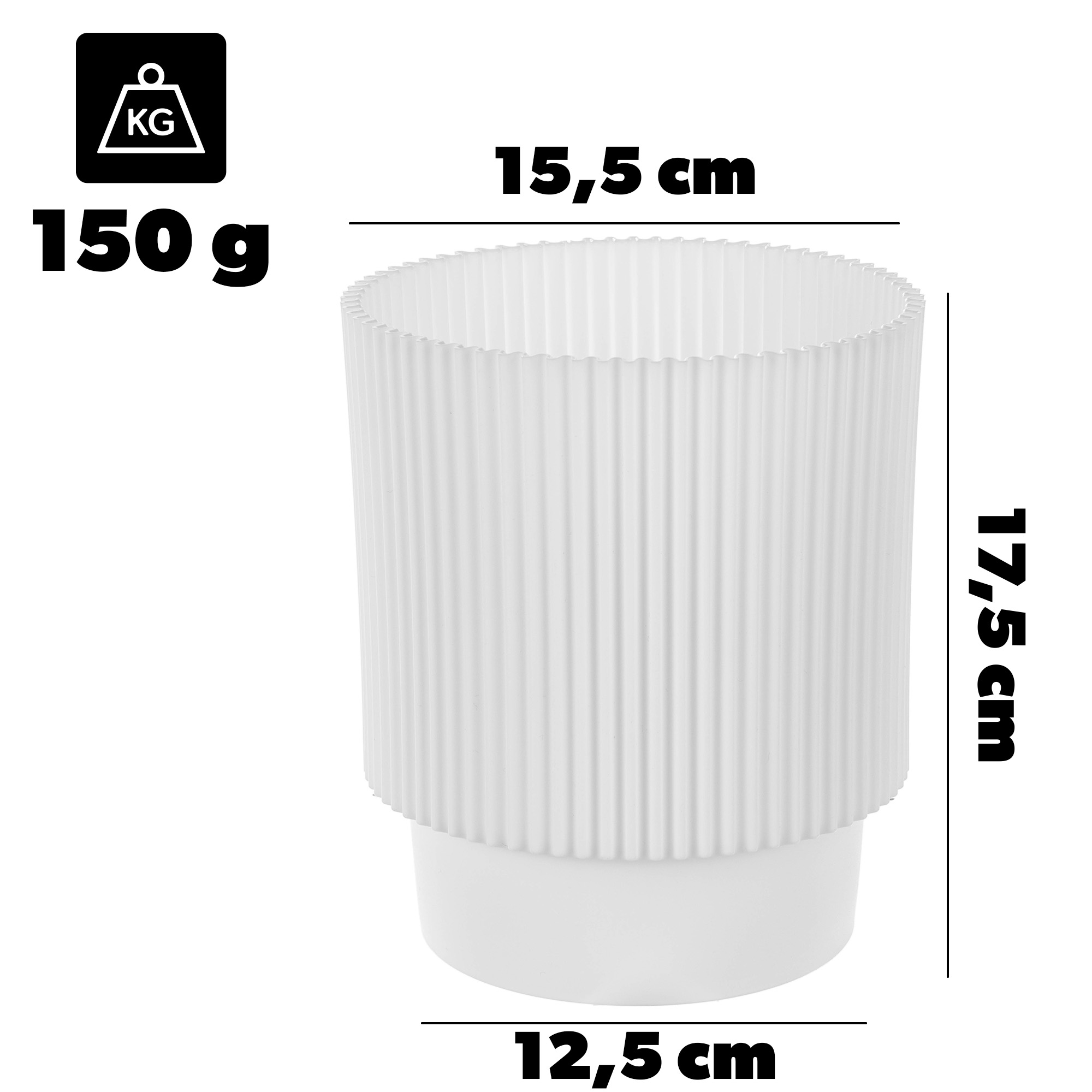 Doniczka na kwiaty Aldeia 16cm biała