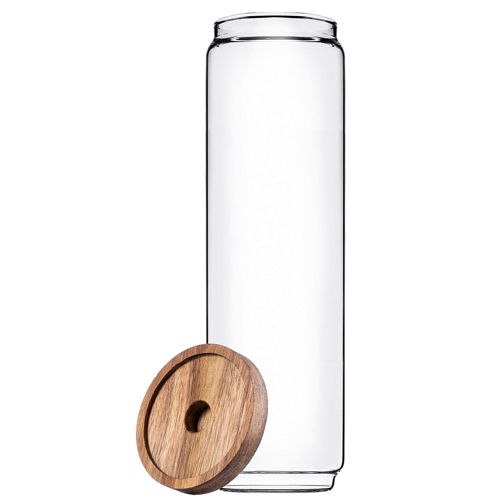 Pojemnik szklany na żywność Rucce z drewnianą pokrywką 1550ml