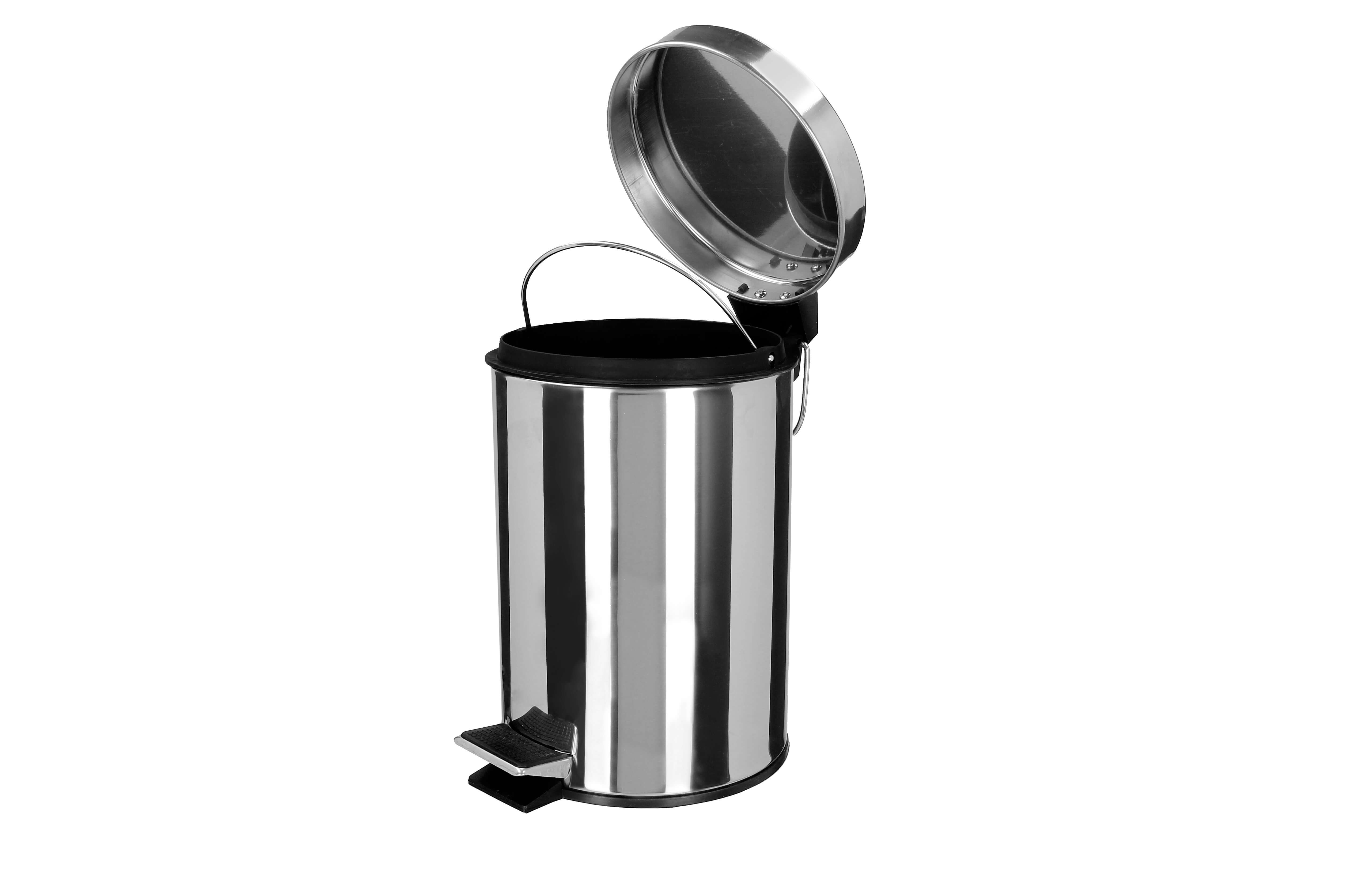 Stalowy kosz na śmieci otwierany na pedał 12L