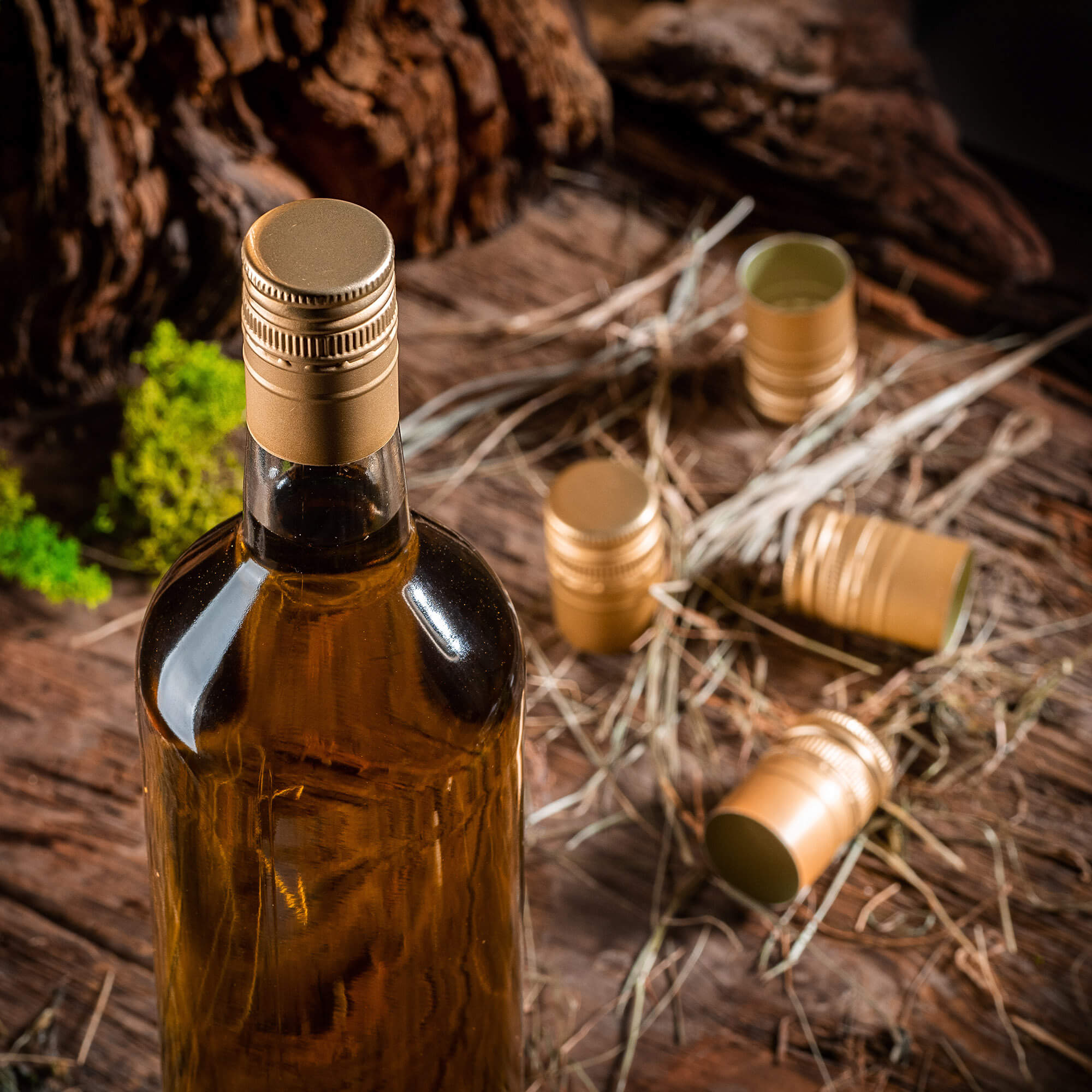 Aluminiowa zakrętka do butelek Annot fi 31.5mm długa złota 10 szt.