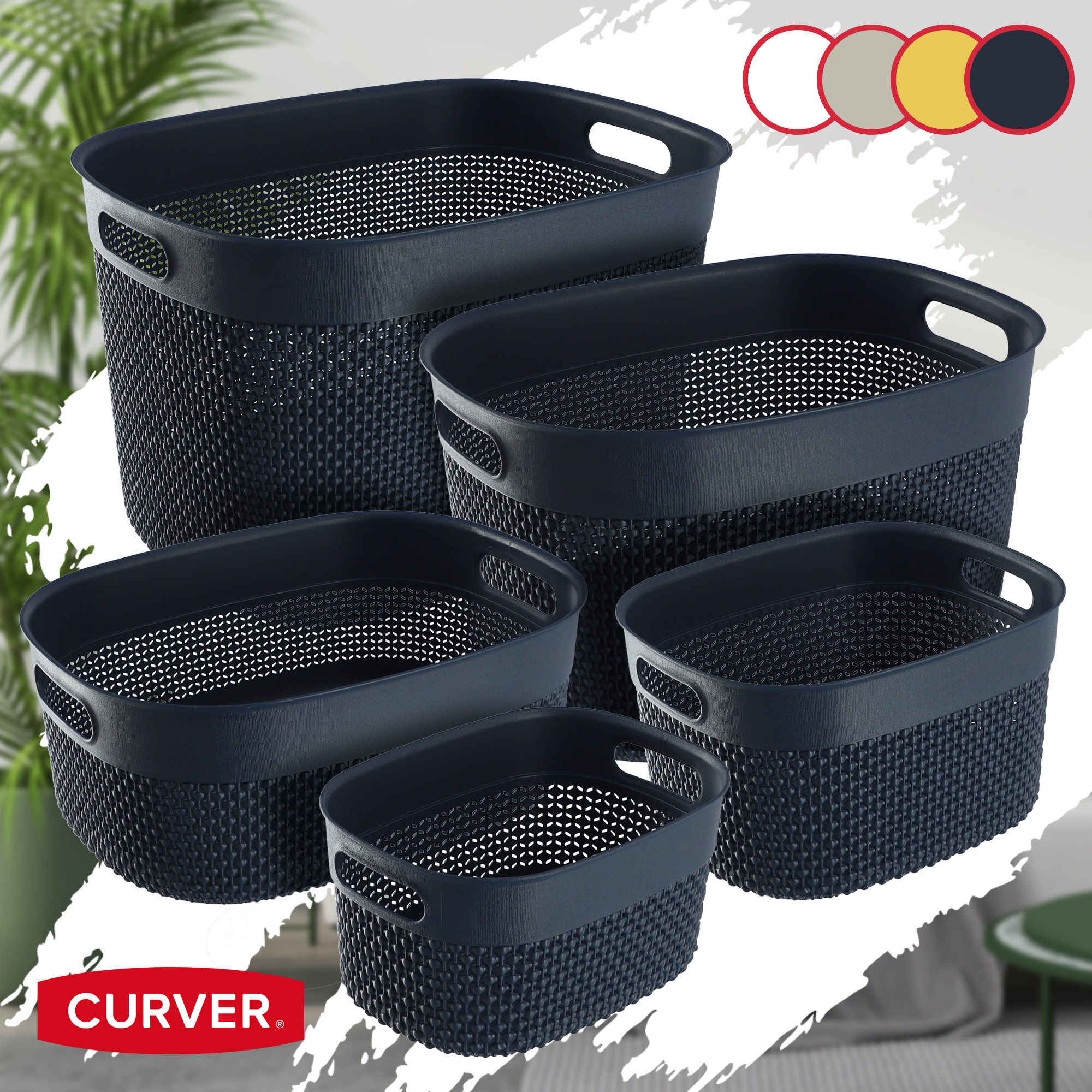 Koszyk prostokątny 3,5L Curver Filo Recycled, granatowy