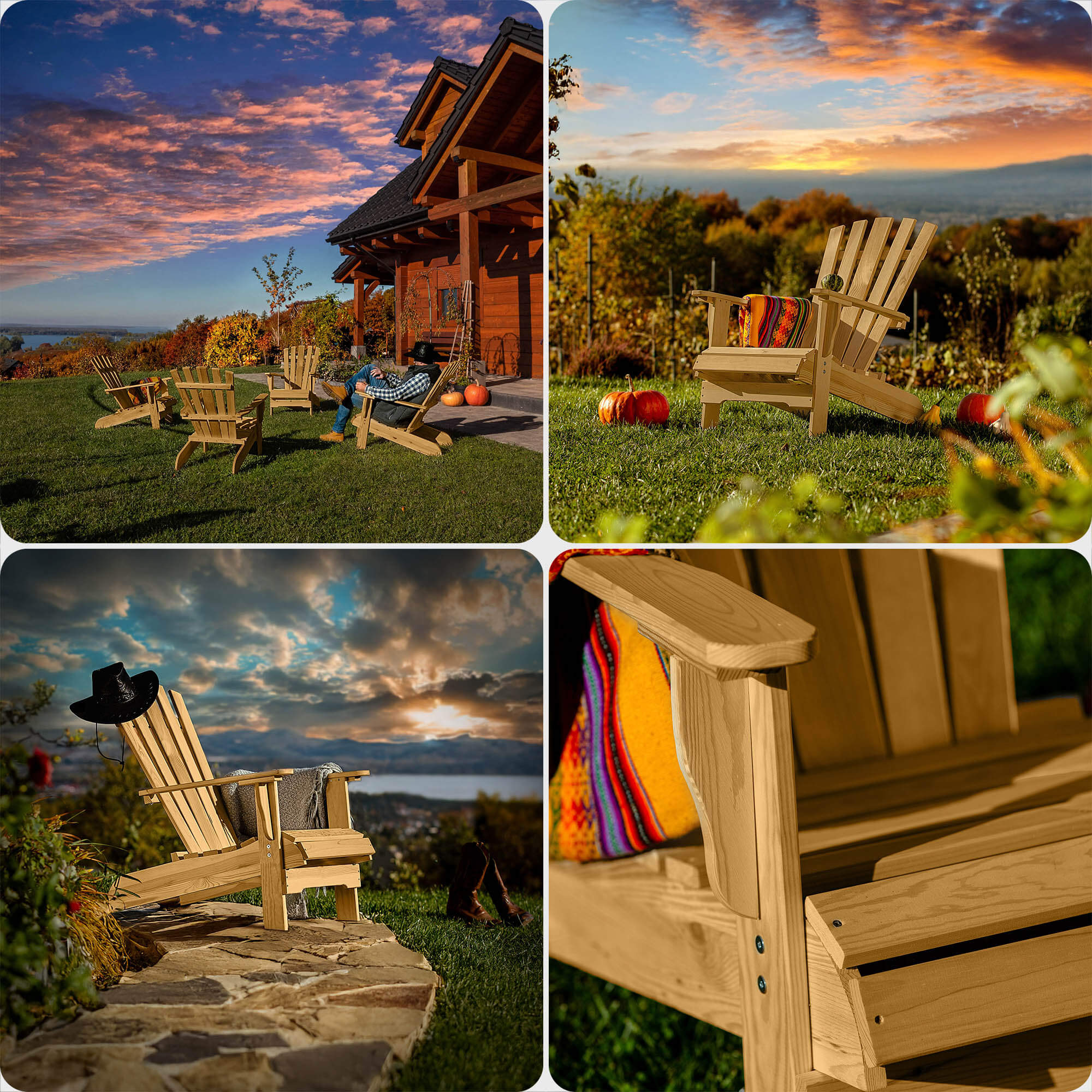 Fotel drewniany plażowy Arphy złoty dąb